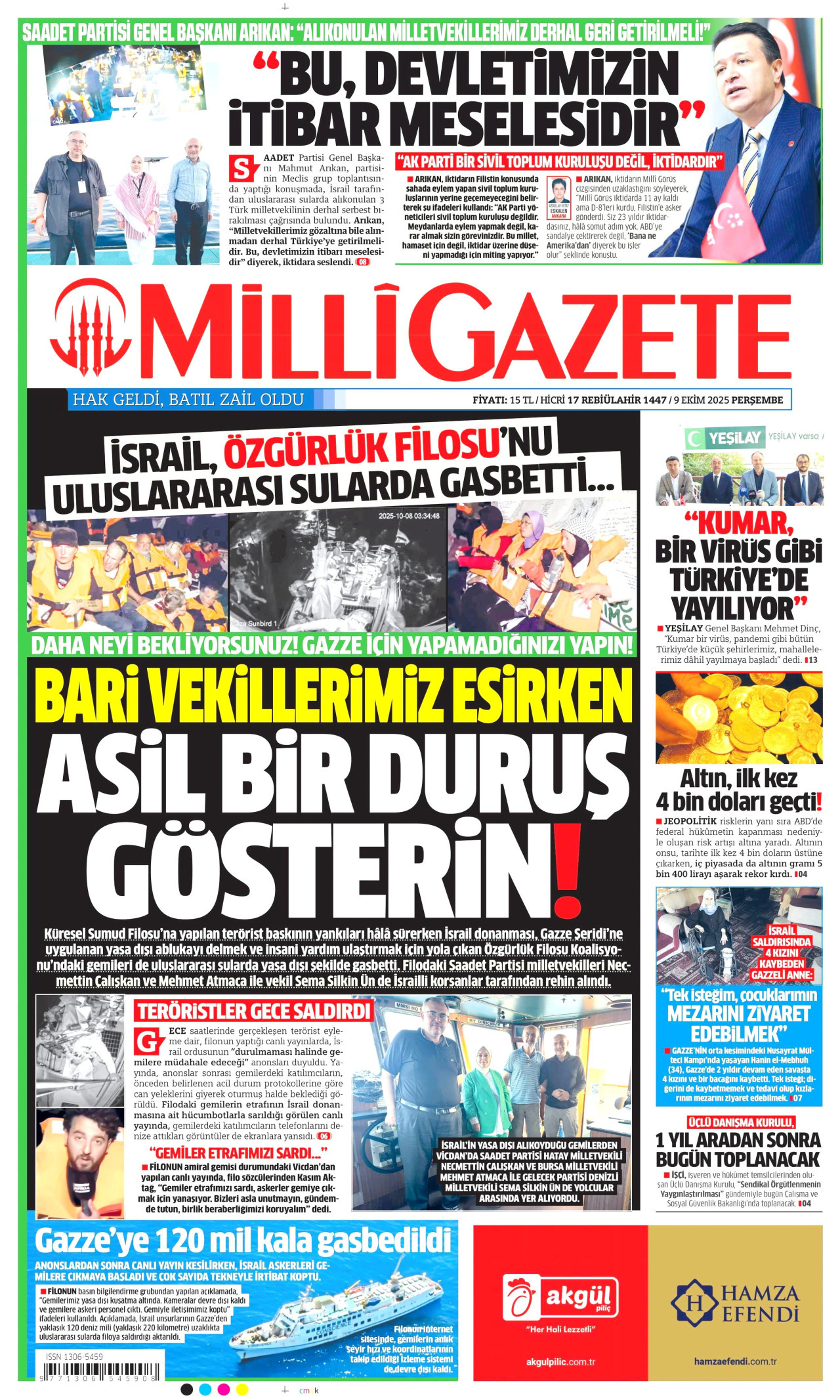 Gazeteler manşetine hangi haberleri taşıdı? İşte 9 Ekim Perşembe gazete manşetleri