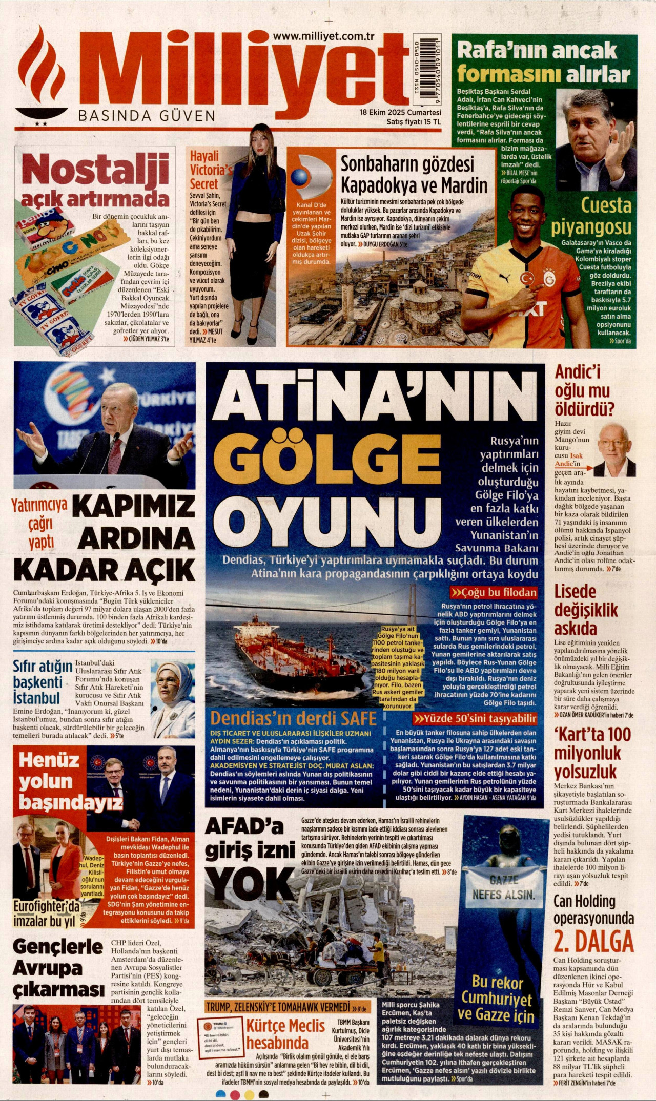 Gazeteler manşetine hangi haberleri taşıdı? İşte 18 Ekim Cumartesi gazete manşetleri