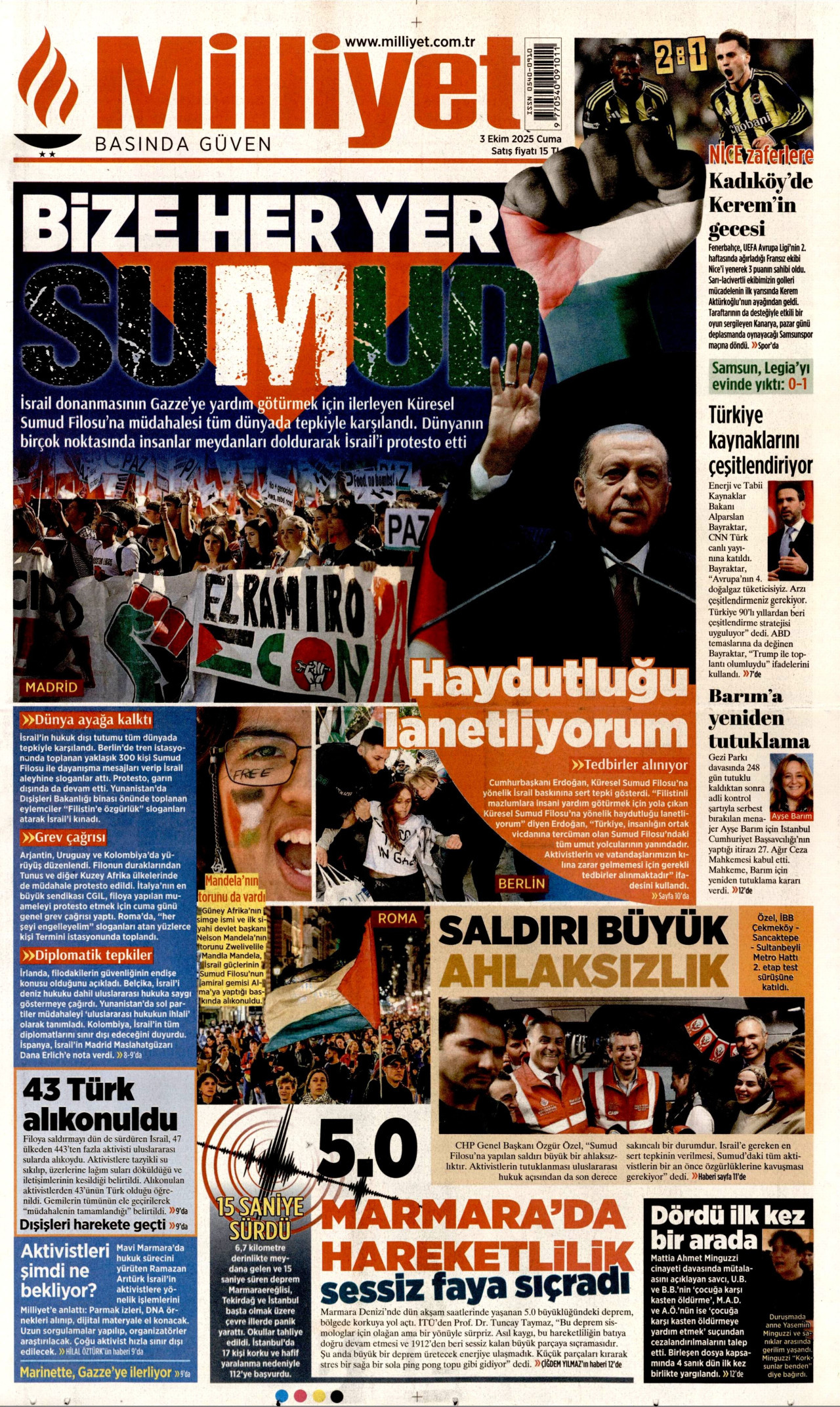 Gazeteler manşetine hangi haberleri taşıdı? İşte 3 Ekim Cuma gazete manşetleri