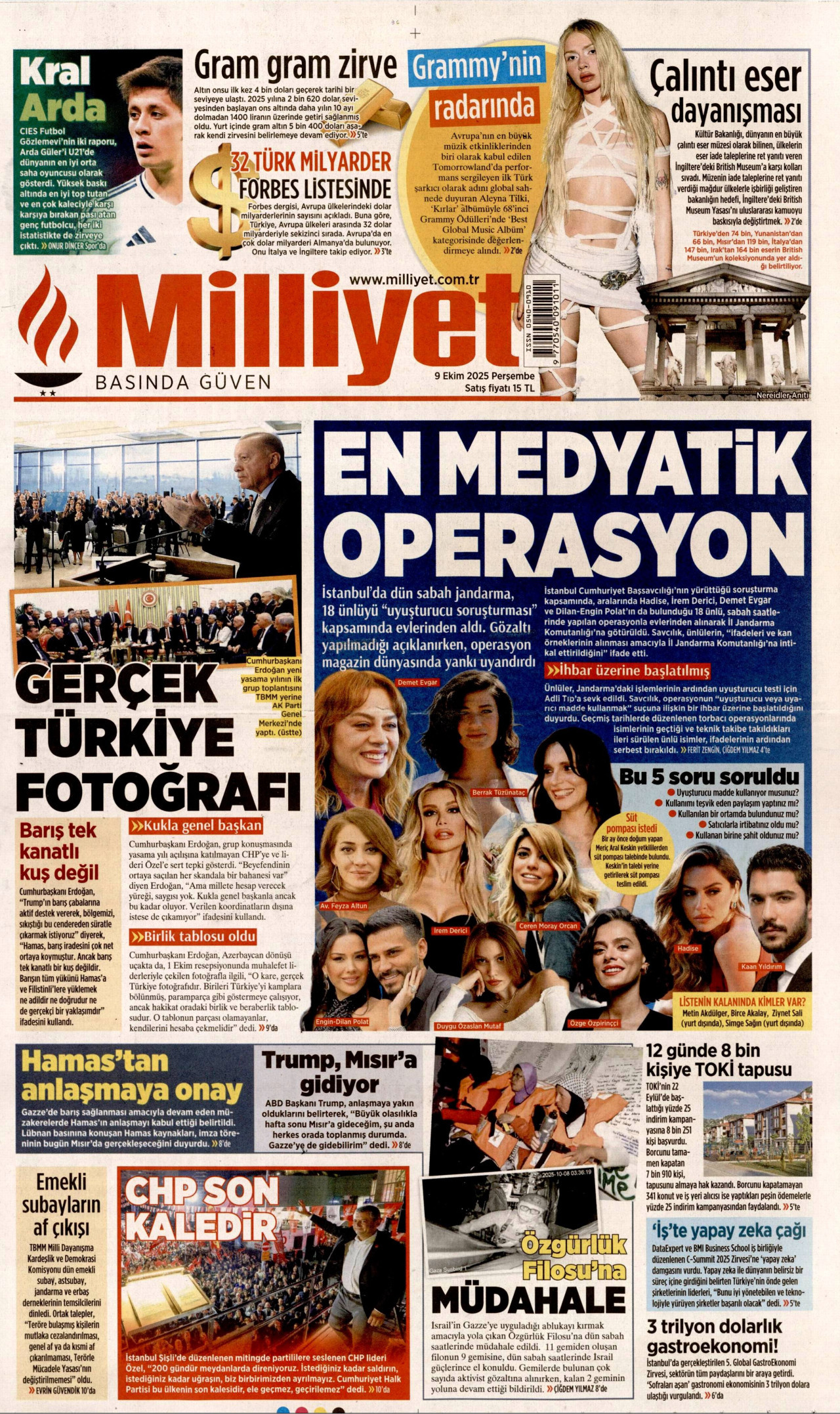 Gazeteler manşetine hangi haberleri taşıdı? İşte 9 Ekim Perşembe gazete manşetleri