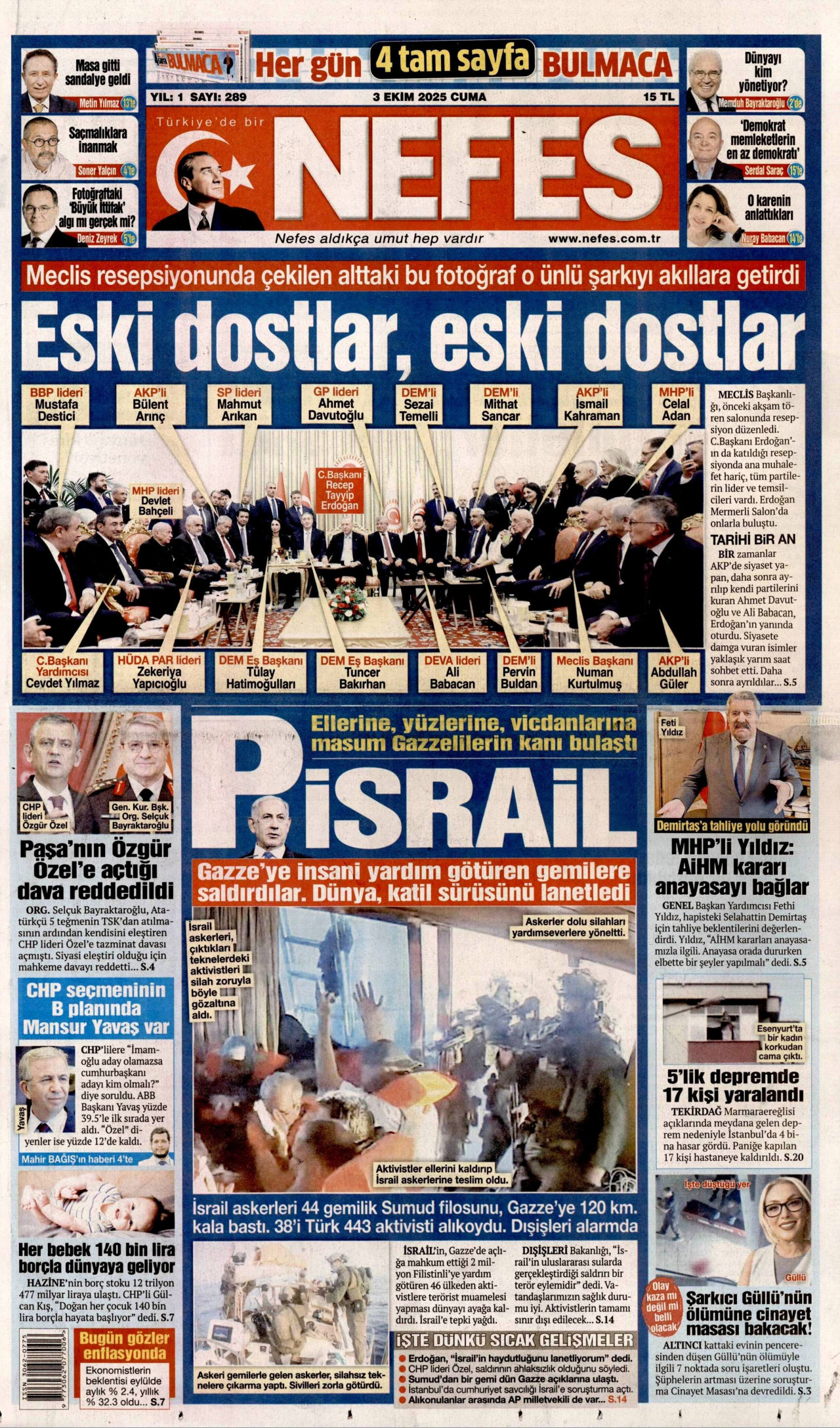 Gazeteler manşetine hangi haberleri taşıdı? İşte 3 Ekim Cuma gazete manşetleri