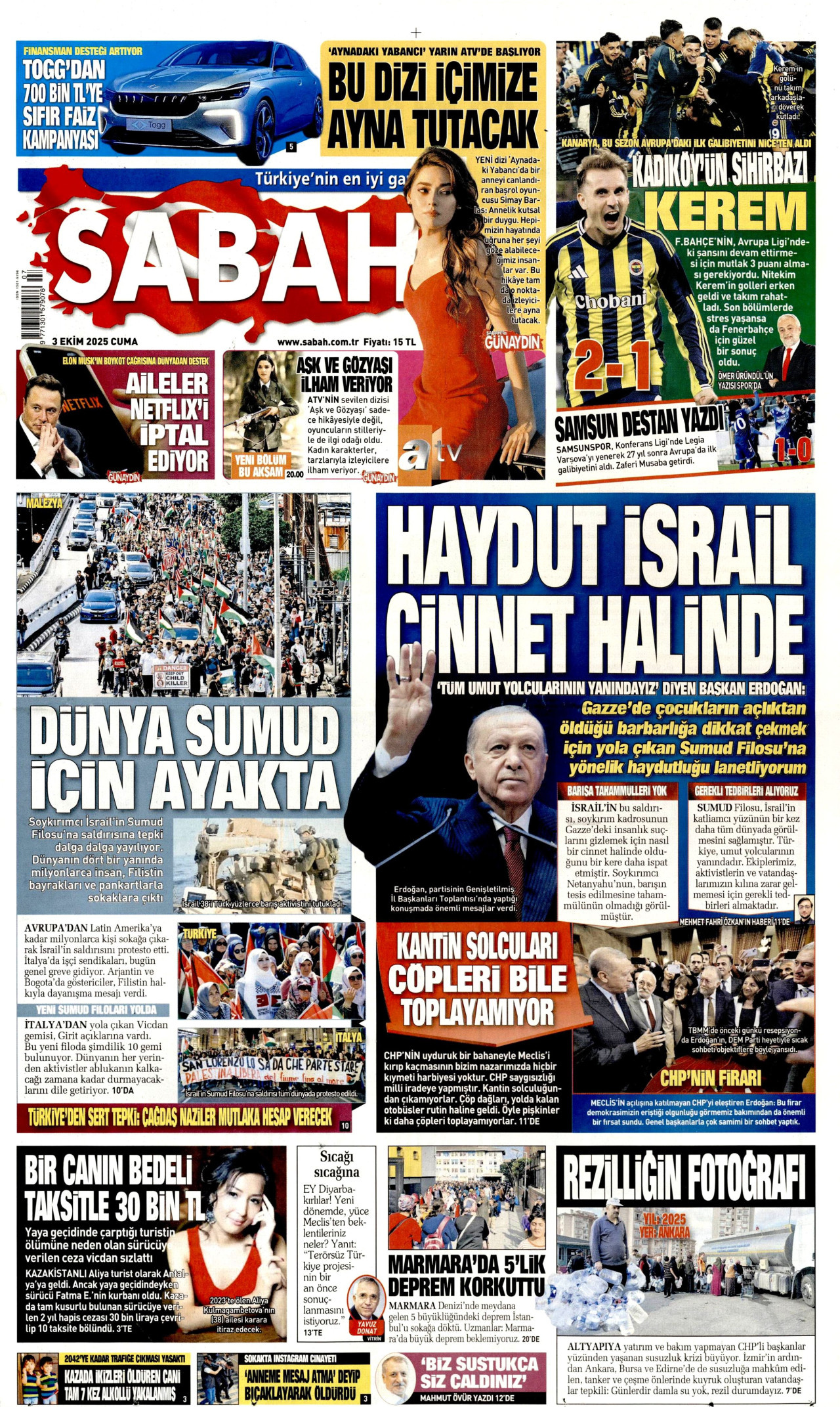 Gazeteler manşetine hangi haberleri taşıdı? İşte 3 Ekim Cuma gazete manşetleri