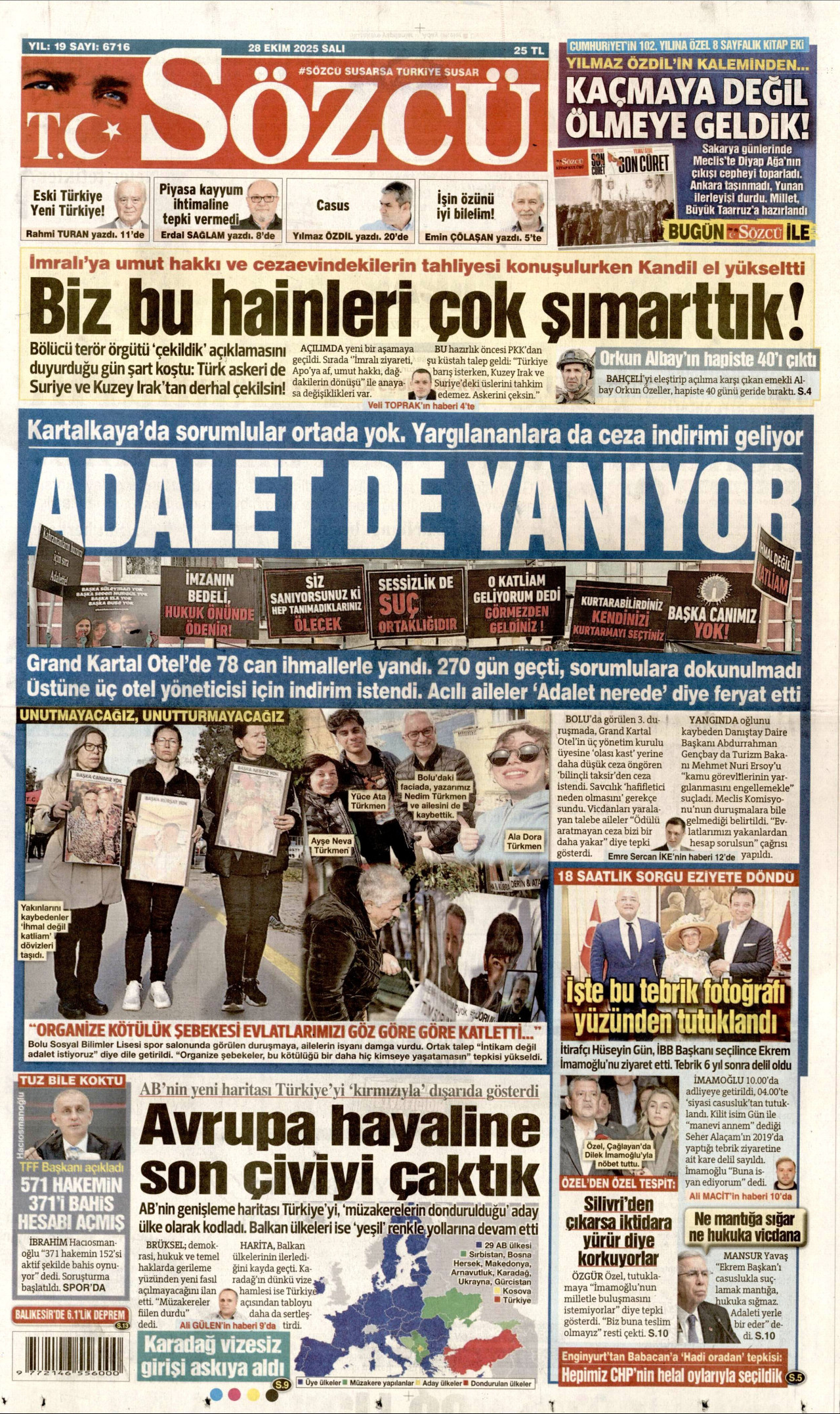 Gazeteler manşetine hangi haberleri taşıdı? İşte 28 Ekim Salı gazete manşetleri