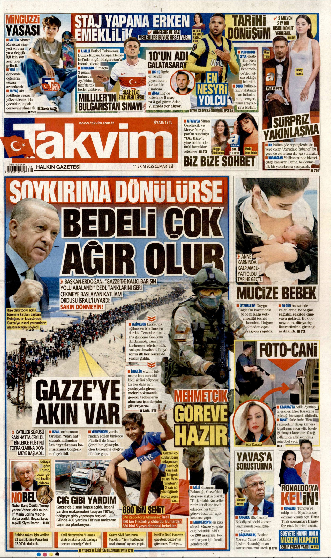 Gazeteler manşetine hangi haberleri taşıdı? İşte 11 Ekim Cumartesi gazete manşetleri