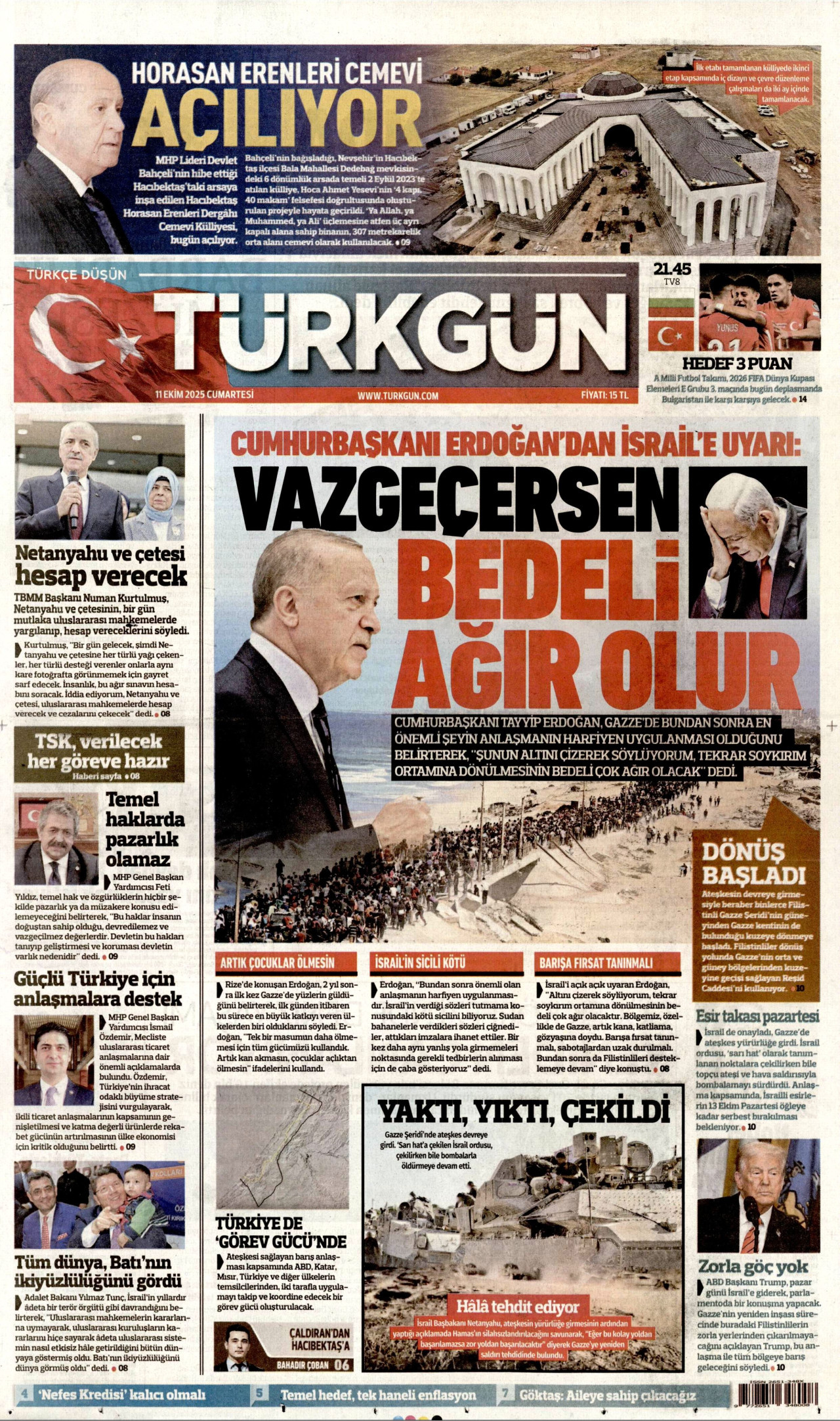 Gazeteler manşetine hangi haberleri taşıdı? İşte 11 Ekim Cumartesi gazete manşetleri