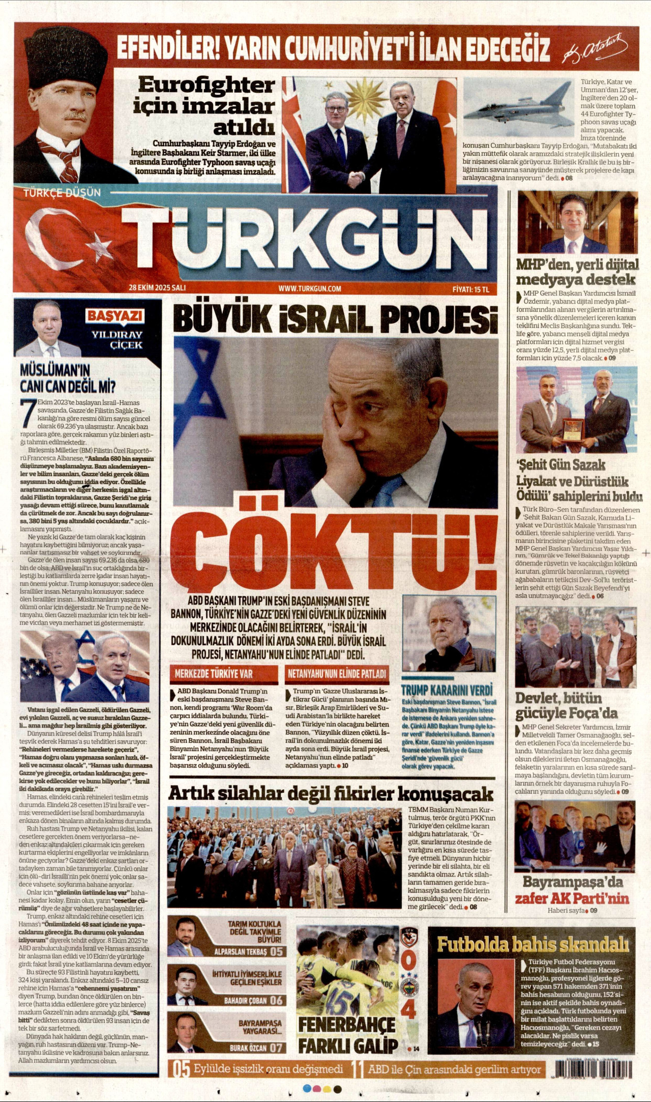 Gazeteler manşetine hangi haberleri taşıdı? İşte 28 Ekim Salı gazete manşetleri