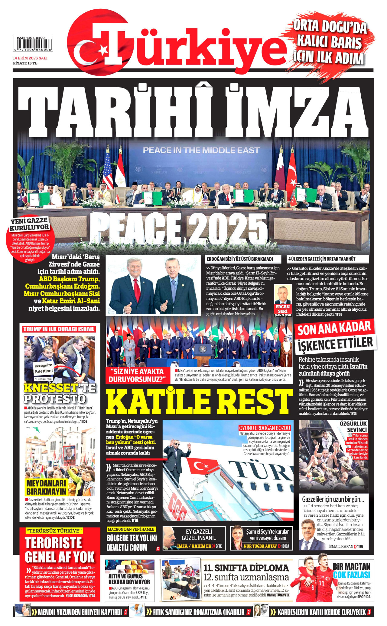 Gazeteler manşetine hangi haberleri taşıdı? İşte 14 Ekim Salı gazete manşetleri