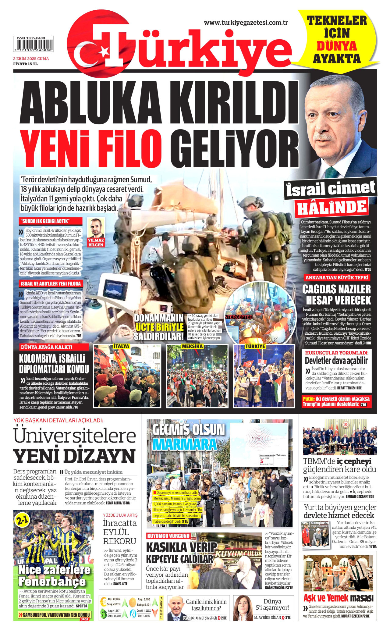 Gazeteler manşetine hangi haberleri taşıdı? İşte 3 Ekim Cuma gazete manşetleri