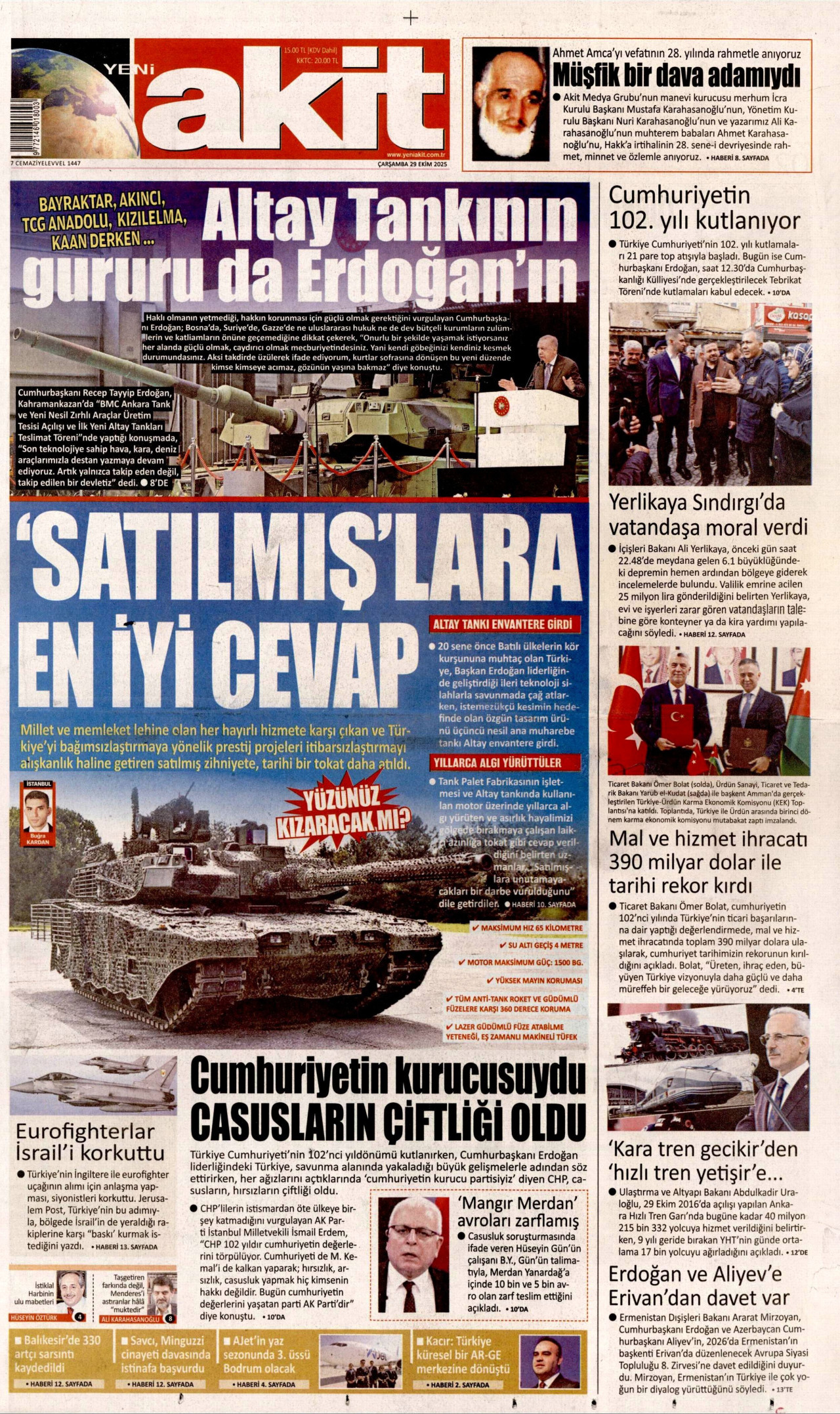 Gazeteler manşetine hangi haberleri taşıdı? İşte 29 Ekim Çarşamba gazete manşetleri