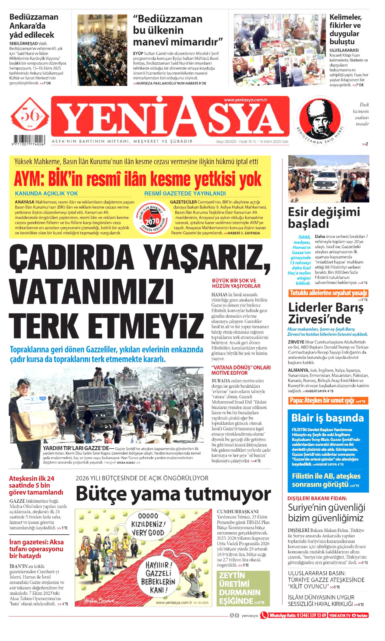 Gazeteler manşetine hangi haberleri taşıdı? İşte 14 Ekim Salı gazete manşetleri