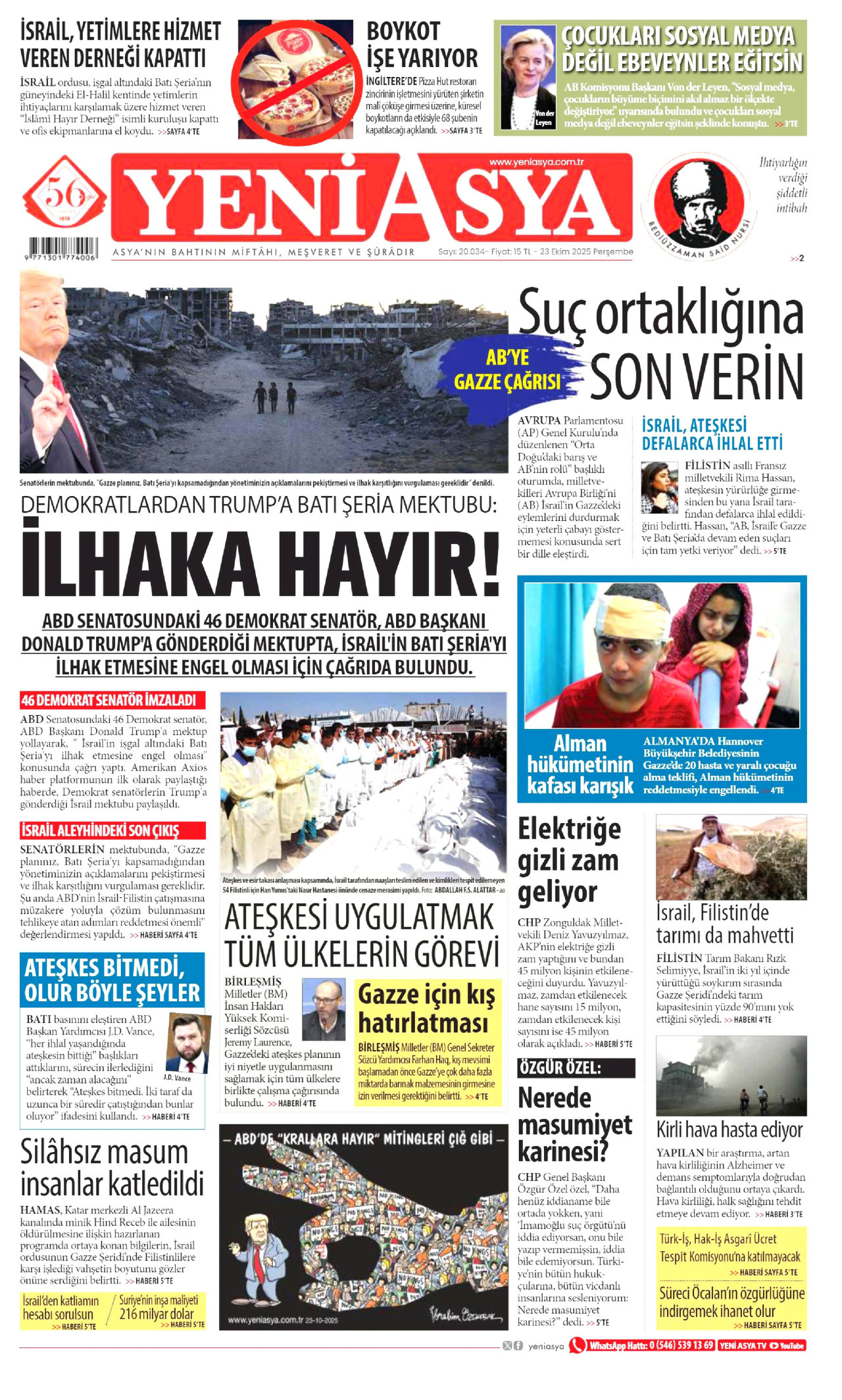 Gazeteler manşetine hangi haberleri taşıdı? İşte 23 Ekim Perşembe gazete manşetleri