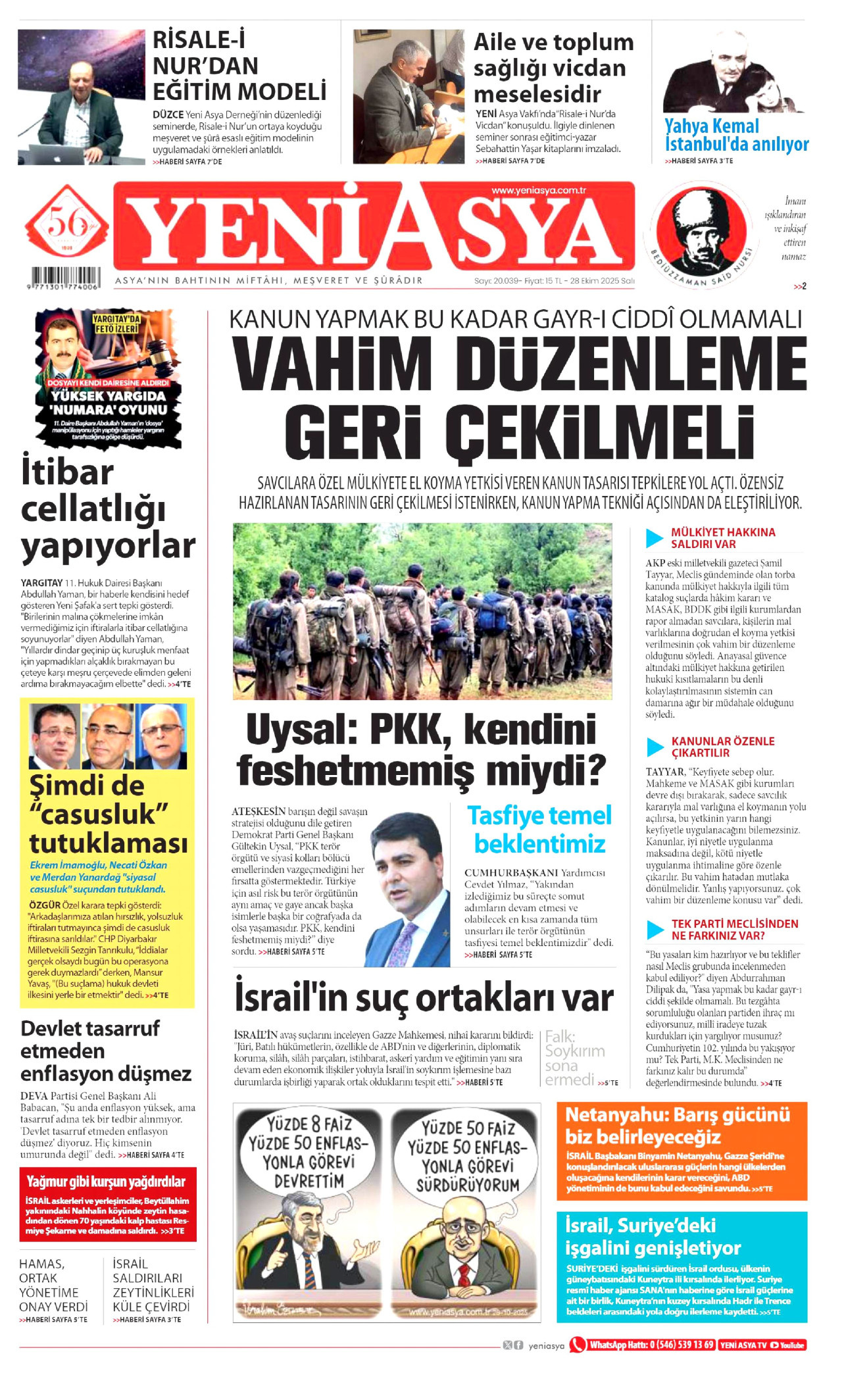 Gazeteler manşetine hangi haberleri taşıdı? İşte 28 Ekim Salı gazete manşetleri