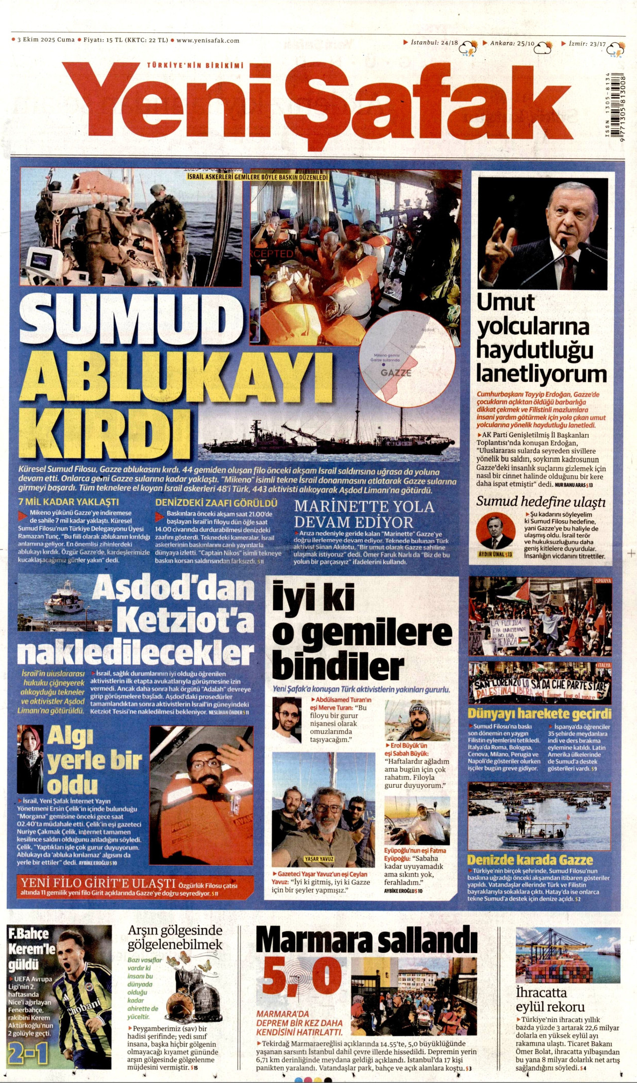 Gazeteler manşetine hangi haberleri taşıdı? İşte 3 Ekim Cuma gazete manşetleri