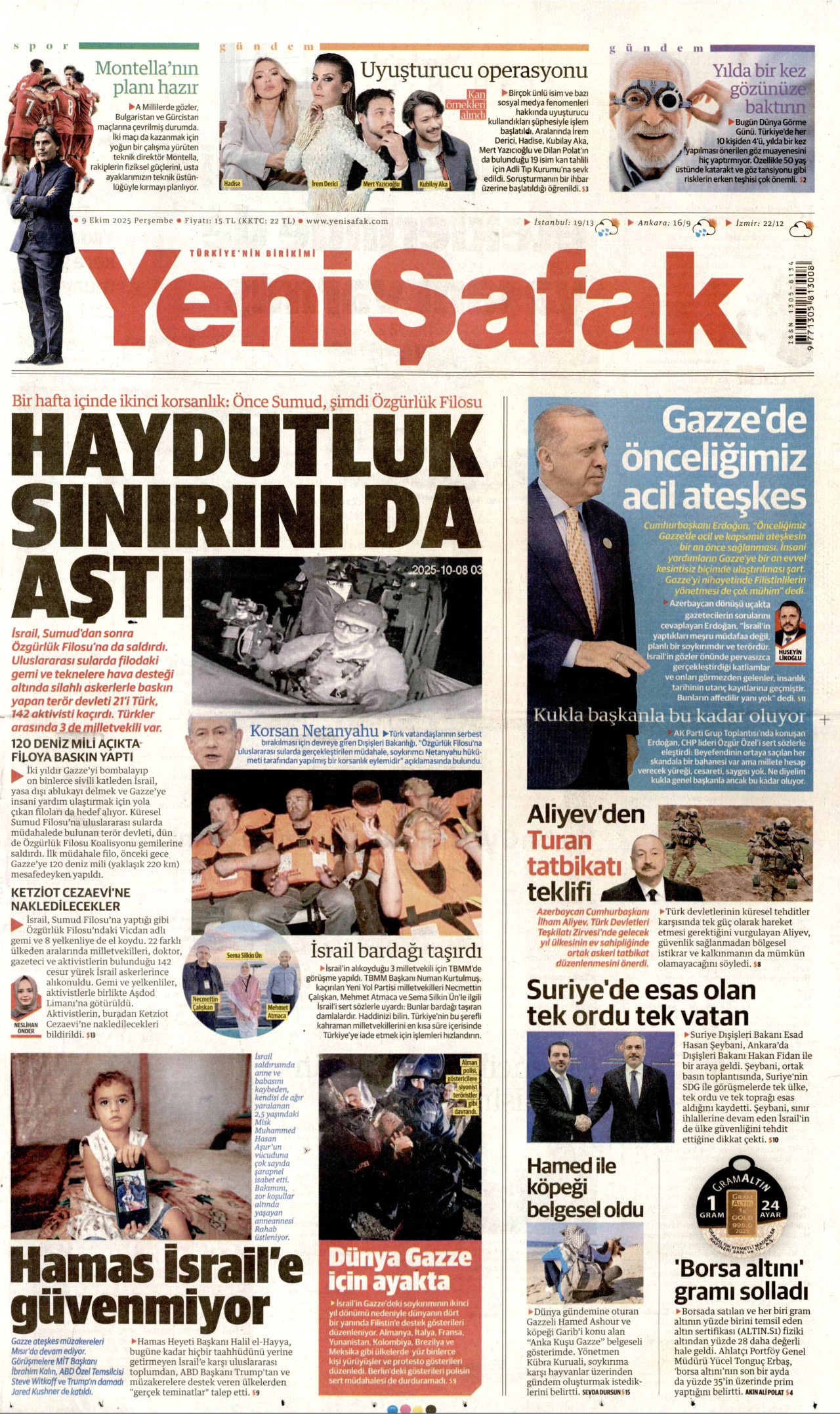 Gazeteler manşetine hangi haberleri taşıdı? İşte 9 Ekim Perşembe gazete manşetleri