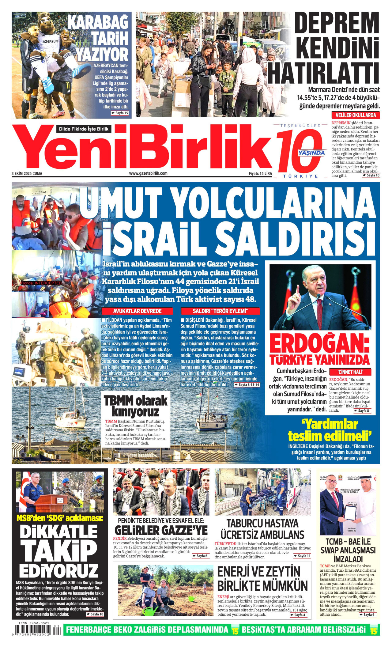 Gazeteler manşetine hangi haberleri taşıdı? İşte 3 Ekim Cuma gazete manşetleri