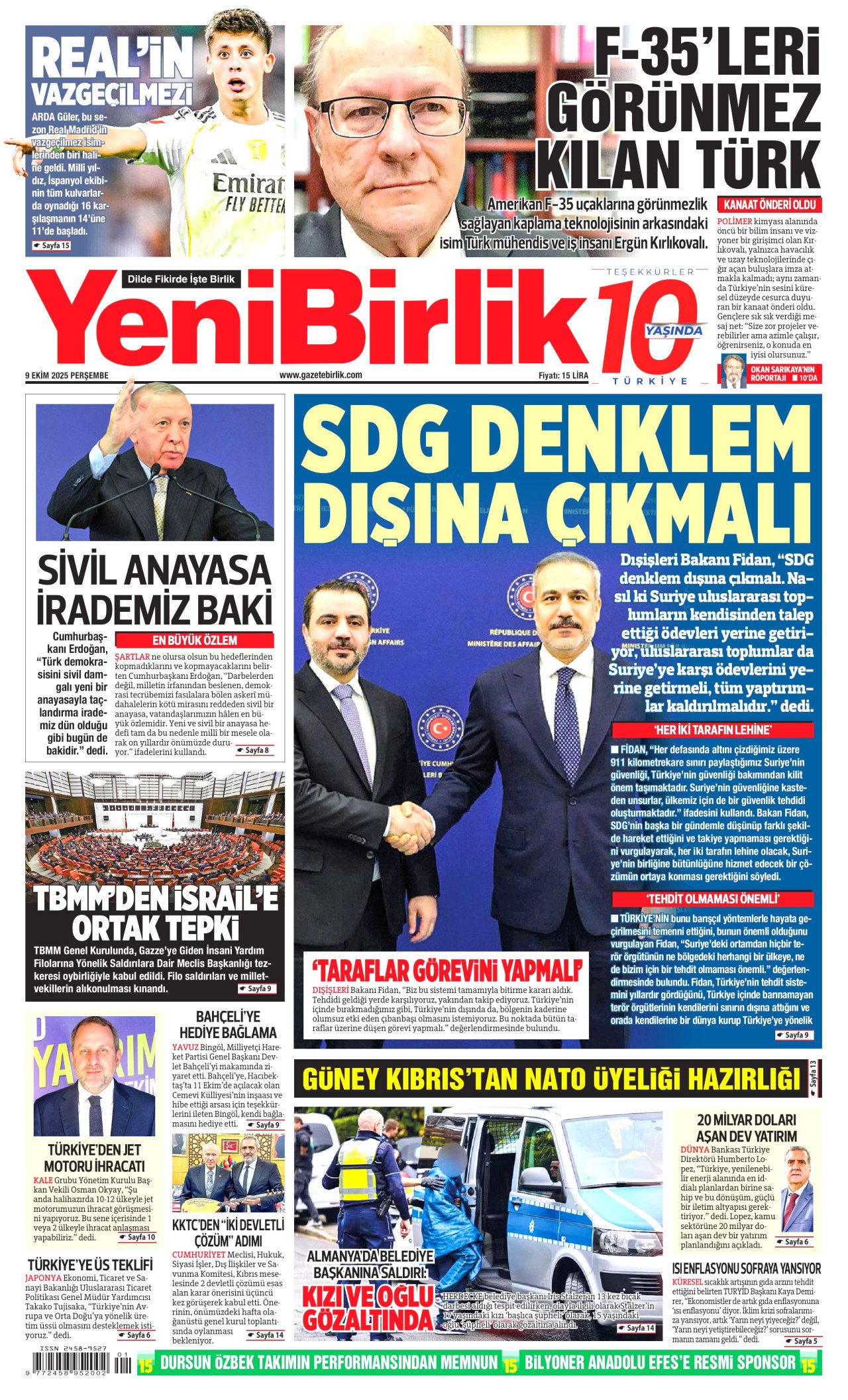 Gazeteler manşetine hangi haberleri taşıdı? İşte 9 Ekim Perşembe gazete manşetleri