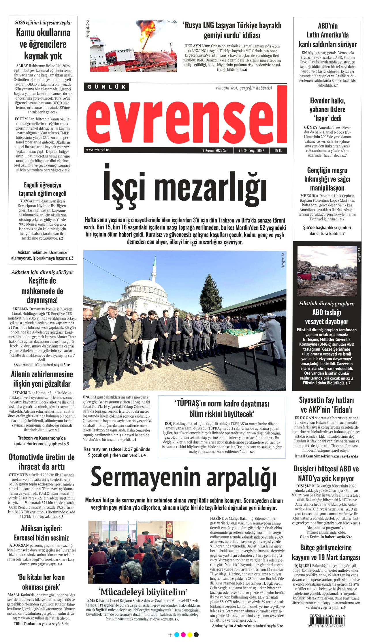 Gazeteler manşetine hangi haberleri taşıdı? İşte 18 Kasım Salı gazete manşetleri 17 Gazeteler manşetine hangi haberleri taşıdı? İşte 18 Kasım Salı gazete manşetleri