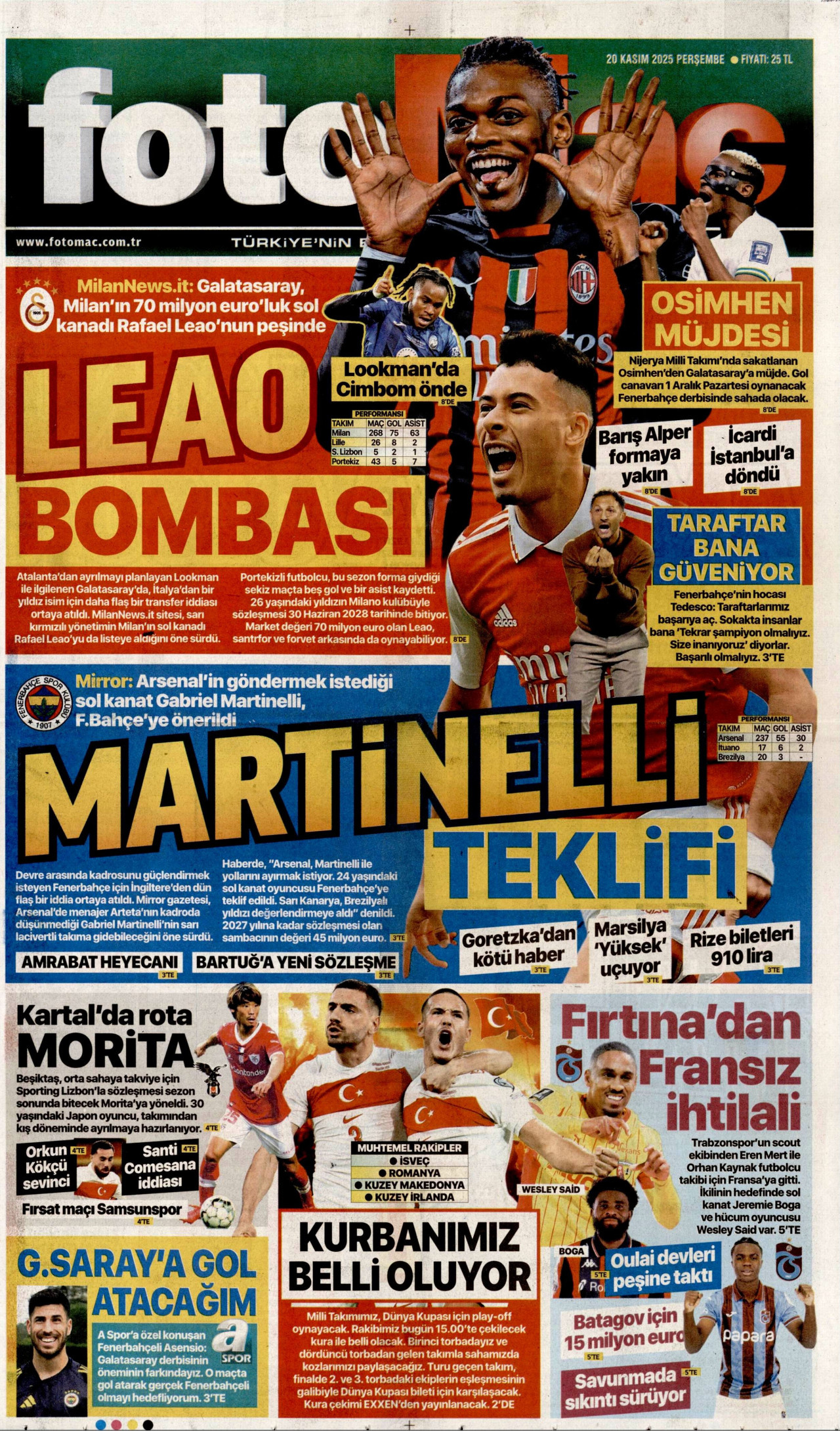 Gazeteler manşetine hangi haberleri taşıdı? İşte 20 Kasım Perşembe gazete manşetleri