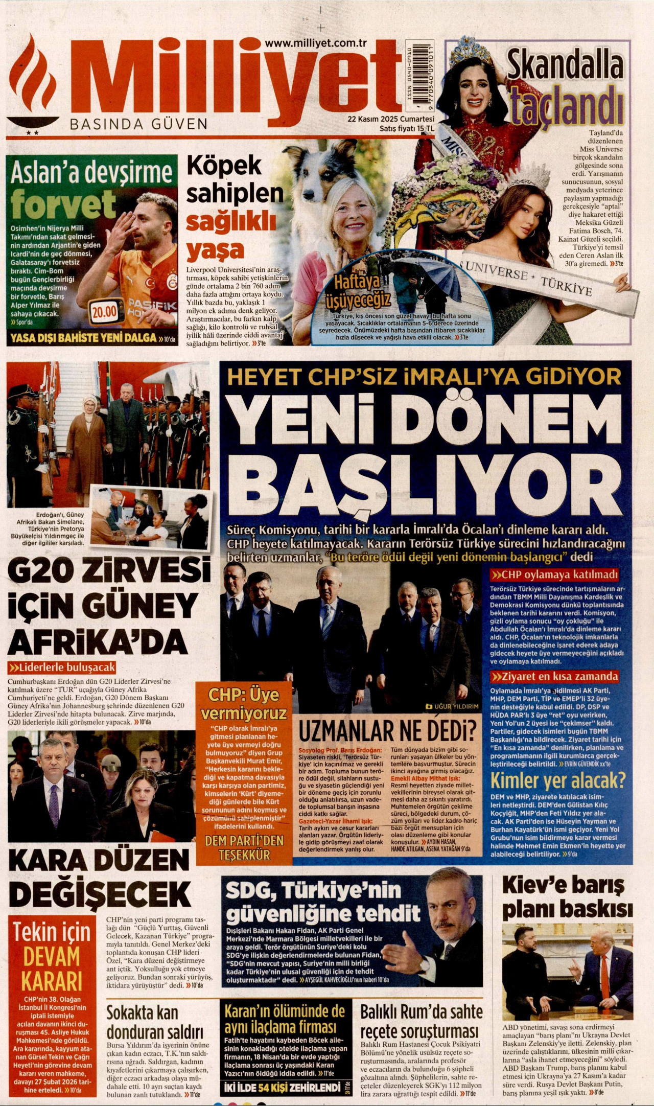 Gazeteler manşetine hangi haberleri taşıdı? İşte 22 Kasım Cumartesi gazete manşetleri