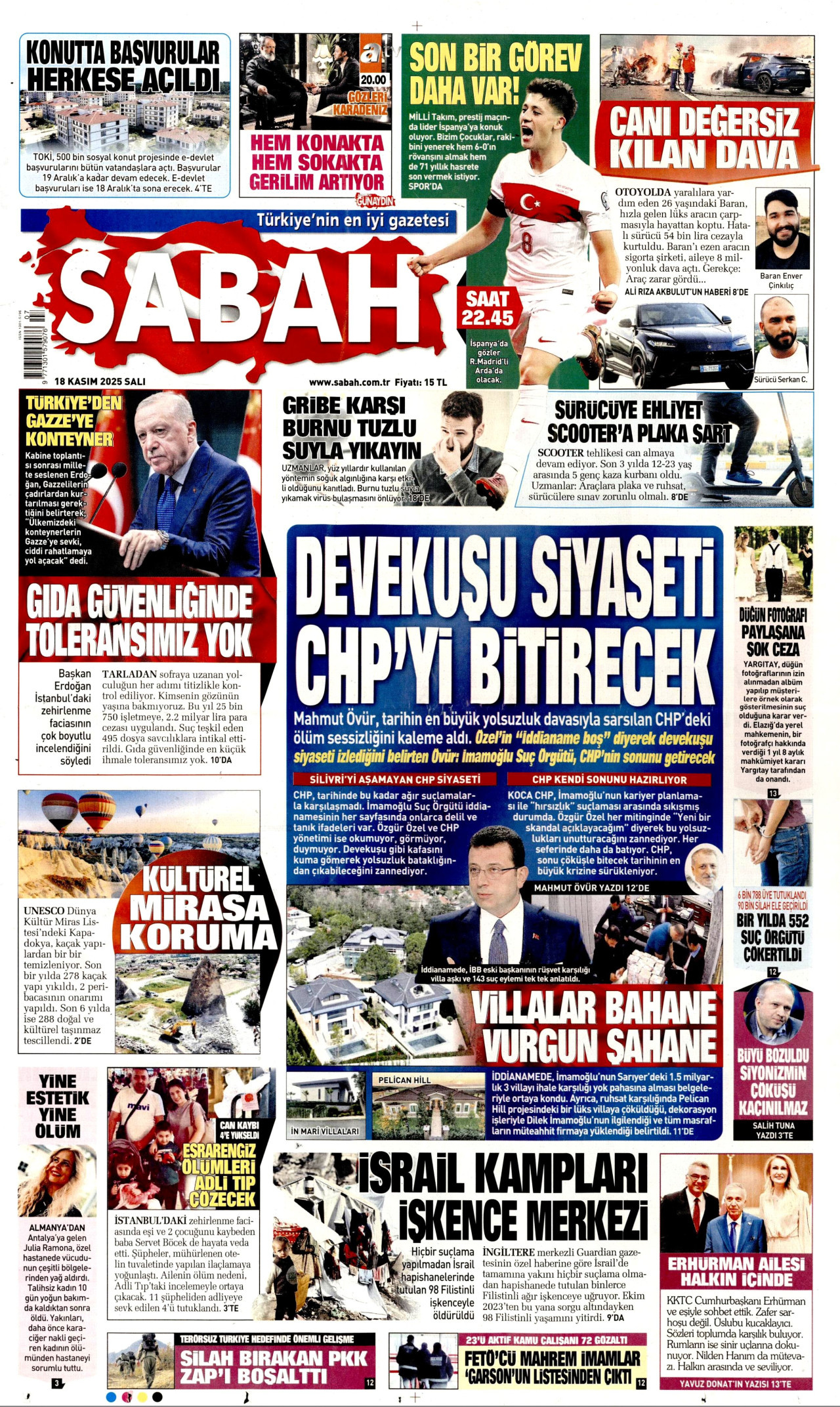 Gazeteler manşetine hangi haberleri taşıdı? İşte 18 Kasım Salı gazete manşetleri 3 Gazeteler manşetine hangi haberleri taşıdı? İşte 18 Kasım Salı gazete manşetleri