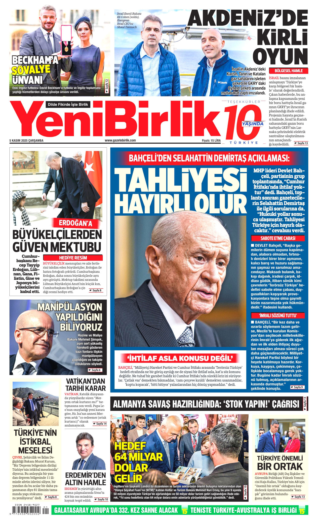 Gazeteler manşetine hangi haberleri taşıdı? İşte 5 Kasım Çarşamba gazete manşetleri 19 Gazeteler manşetine hangi haberleri taşıdı? İşte 5 Kasım Çarşamba gazete manşetleri
