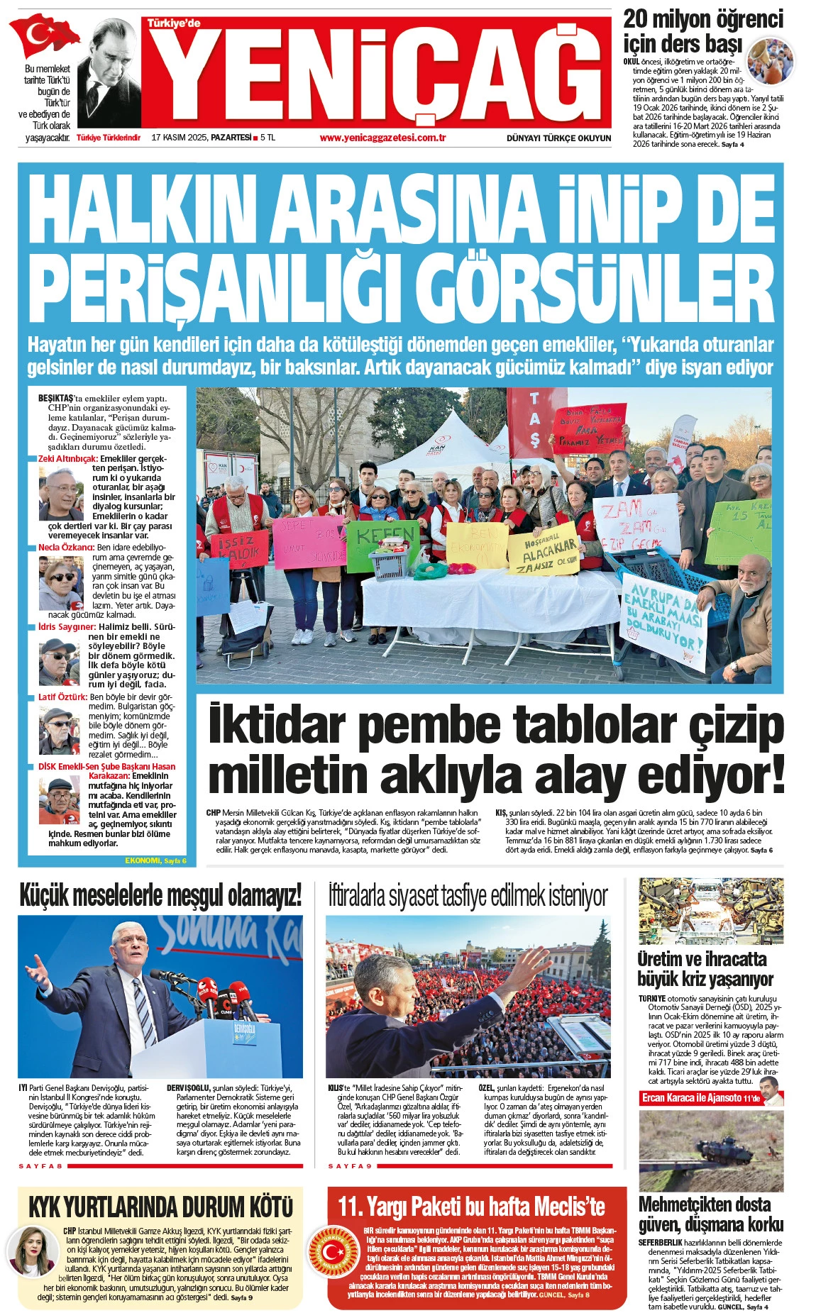 Gazeteler manşetine hangi haberleri taşıdı? İşte 18 Kasım Salı gazete manşetleri 8 Gazeteler manşetine hangi haberleri taşıdı? İşte 18 Kasım Salı gazete manşetleri