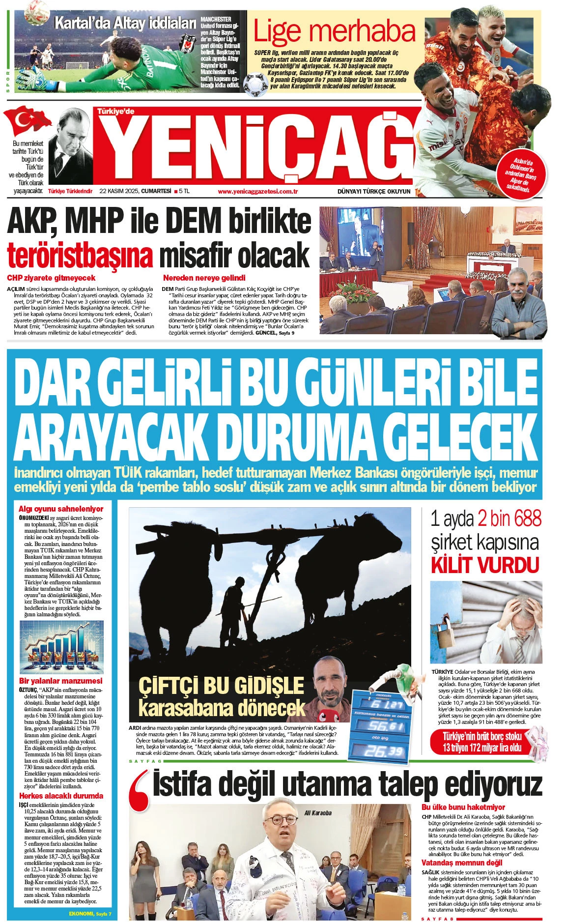 Gazeteler manşetine hangi haberleri taşıdı? İşte 22 Kasım Cumartesi gazete manşetleri