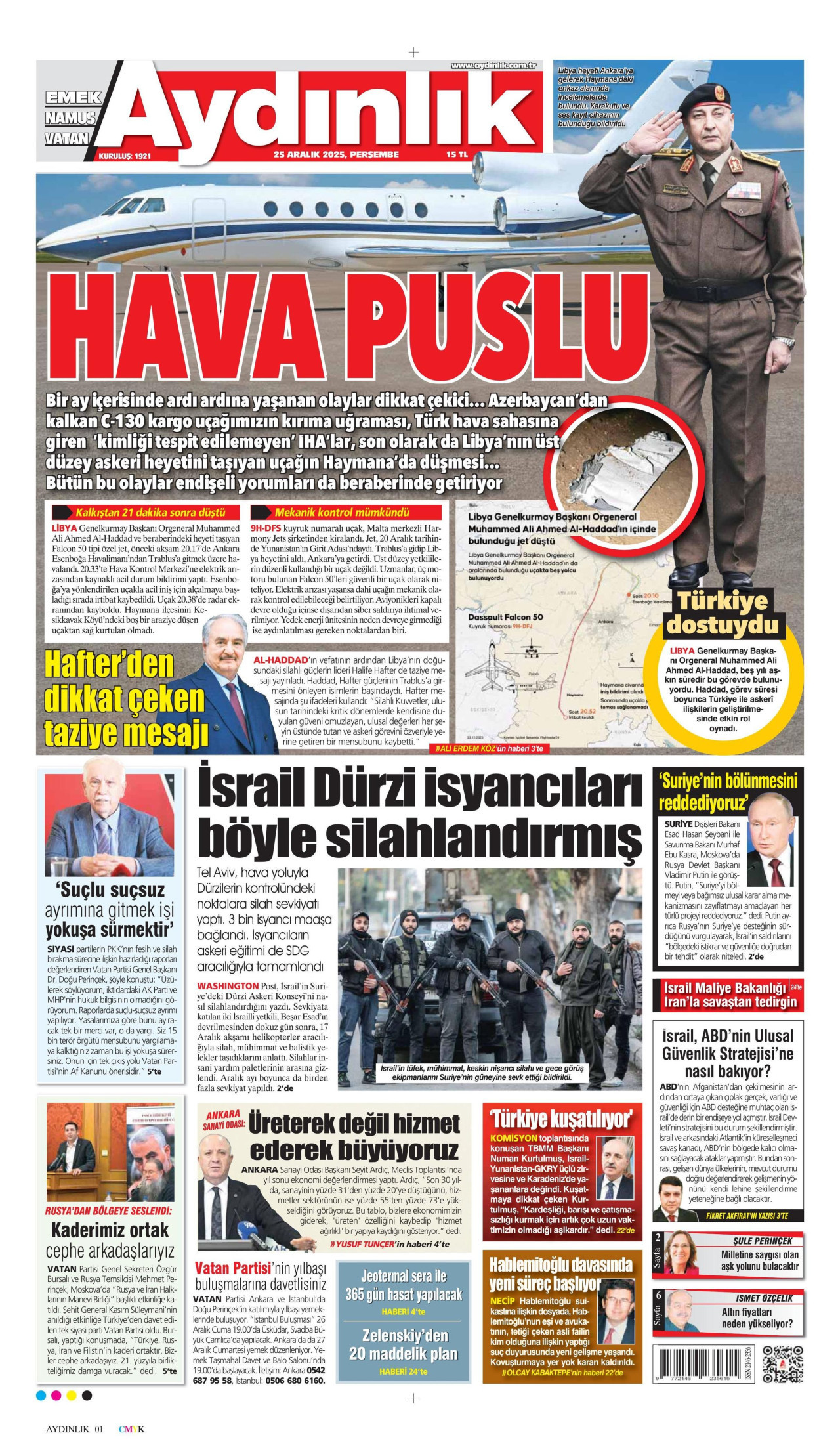 Gazeteler manşetine hangi haberleri taşıdı? İşte 25 Aralık Perşembe gazete manşetleri 14 Gazeteler manşetine hangi haberleri taşıdı? İşte 25 Aralık Perşembe gazete manşetleri