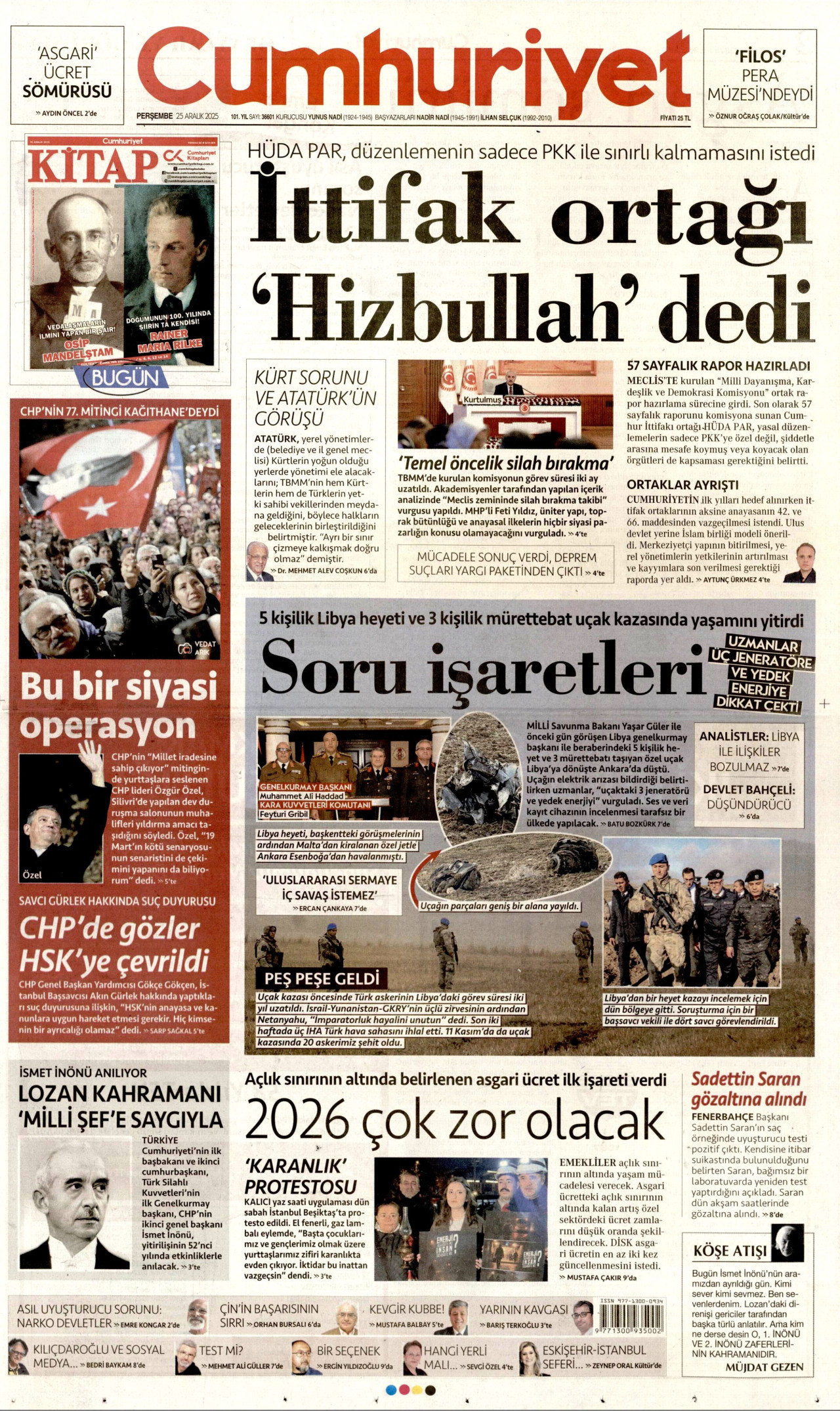 Gazeteler manşetine hangi haberleri taşıdı? İşte 25 Aralık Perşembe gazete manşetleri 1 Gazeteler manşetine hangi haberleri taşıdı? İşte 25 Aralık Perşembe gazete manşetleri