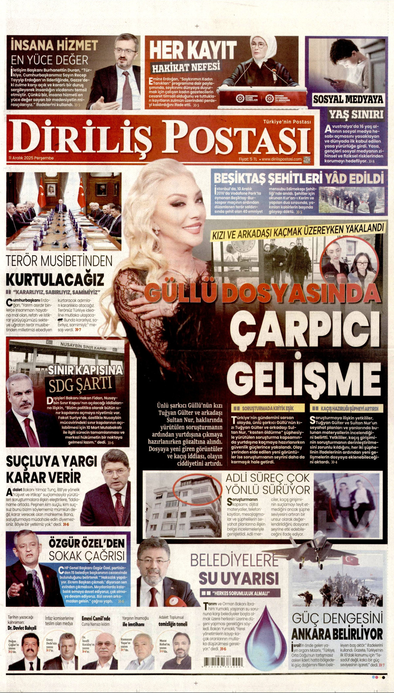 Gazeteler manşetine hangi haberleri taşıdı? İşte 11 Aralık Perşembe gazete manşetleri 17 Gazeteler manşetine hangi haberleri taşıdı? İşte 11 Aralık Perşembe gazete manşetleri