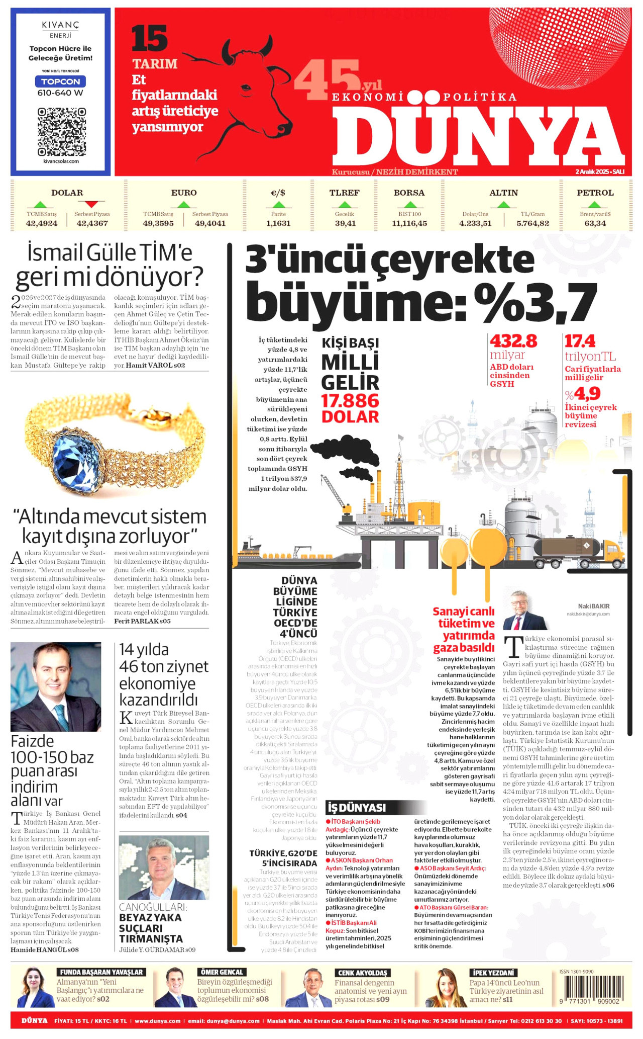 Gazeteler manşetine hangi haberleri taşıdı? İşte 2 Aralık Salı gazete manşetleri 23 Gazeteler manşetine hangi haberleri taşıdı? İşte 2 Aralık Salı gazete manşetleri