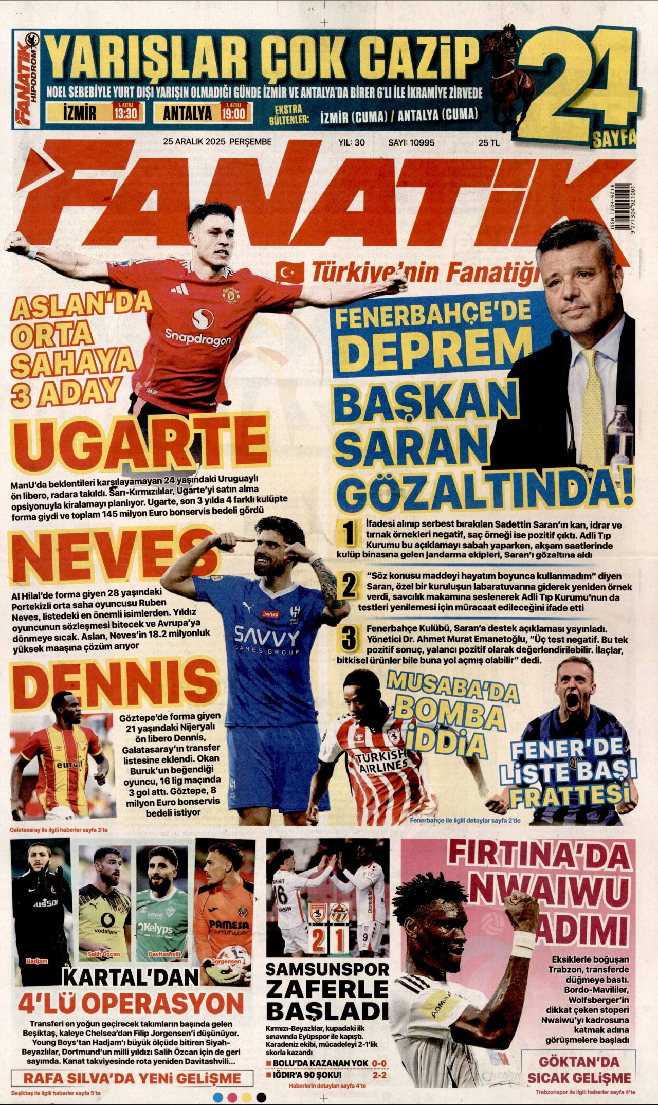 Gazeteler manşetine hangi haberleri taşıdı? İşte 25 Aralık Perşembe gazete manşetleri 25 Gazeteler manşetine hangi haberleri taşıdı? İşte 25 Aralık Perşembe gazete manşetleri