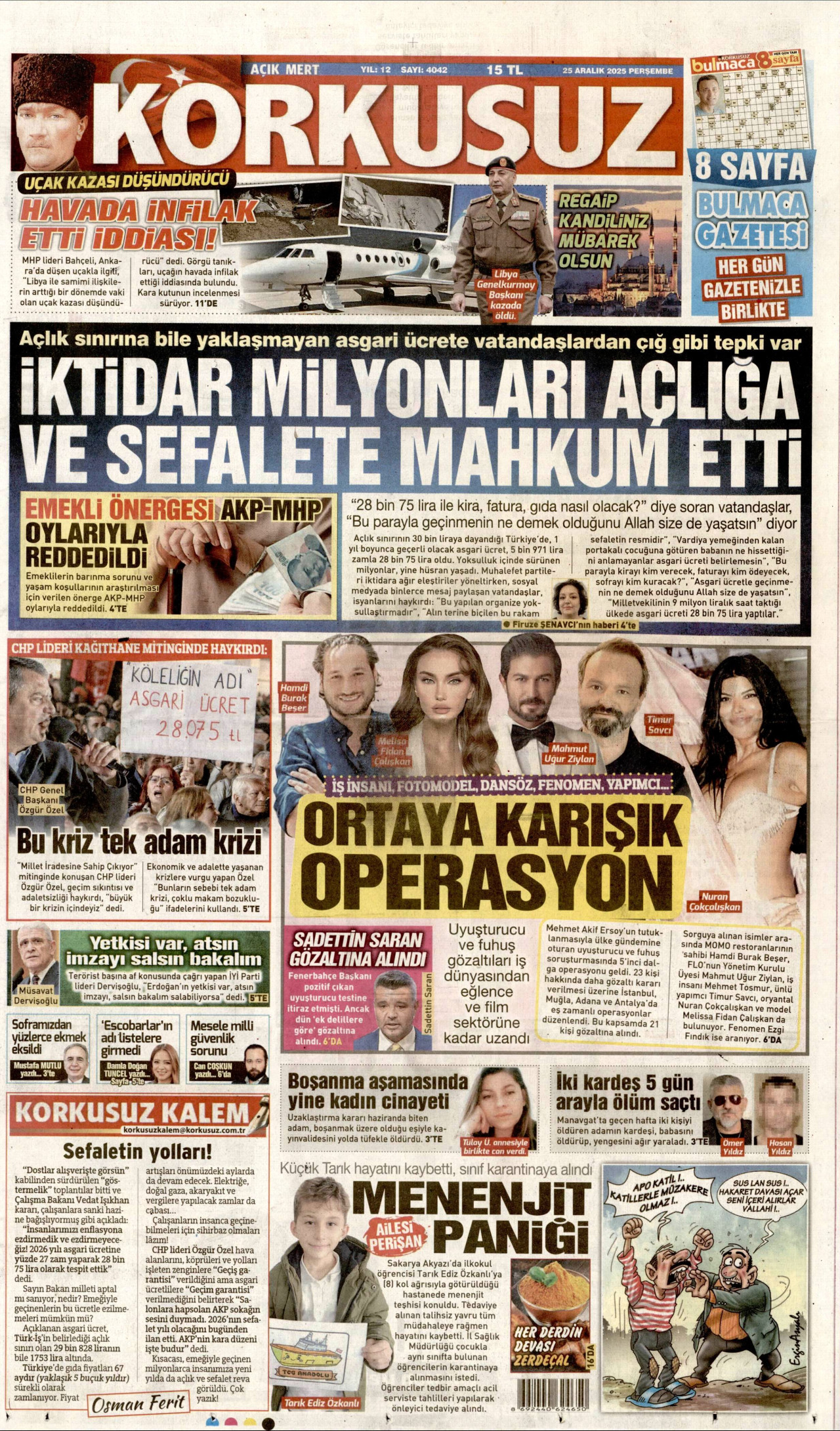 Gazeteler manşetine hangi haberleri taşıdı? İşte 25 Aralık Perşembe gazete manşetleri 27 Gazeteler manşetine hangi haberleri taşıdı? İşte 25 Aralık Perşembe gazete manşetleri