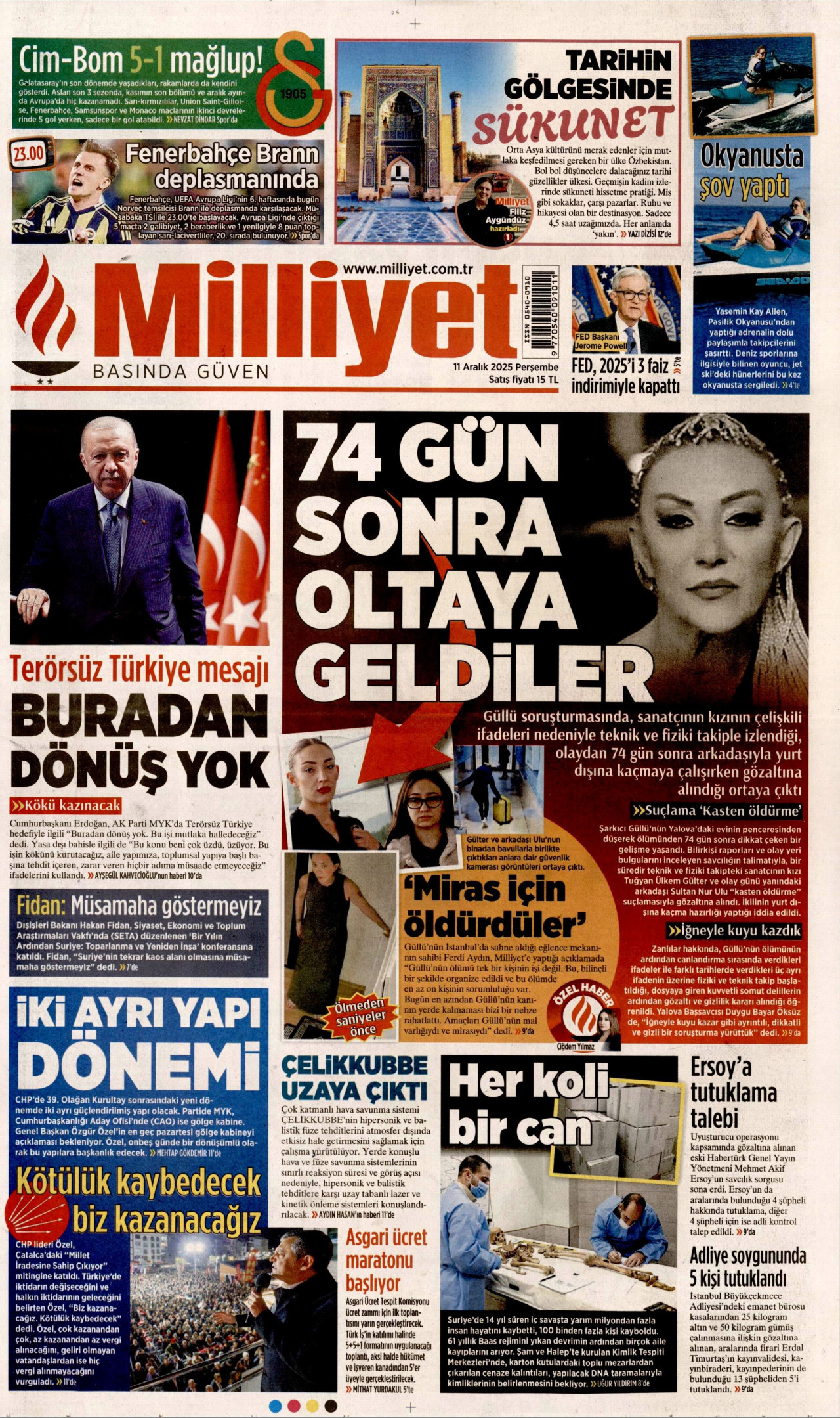 Gazeteler manşetine hangi haberleri taşıdı? İşte 11 Aralık Perşembe gazete manşetleri 12 Gazeteler manşetine hangi haberleri taşıdı? İşte 11 Aralık Perşembe gazete manşetleri