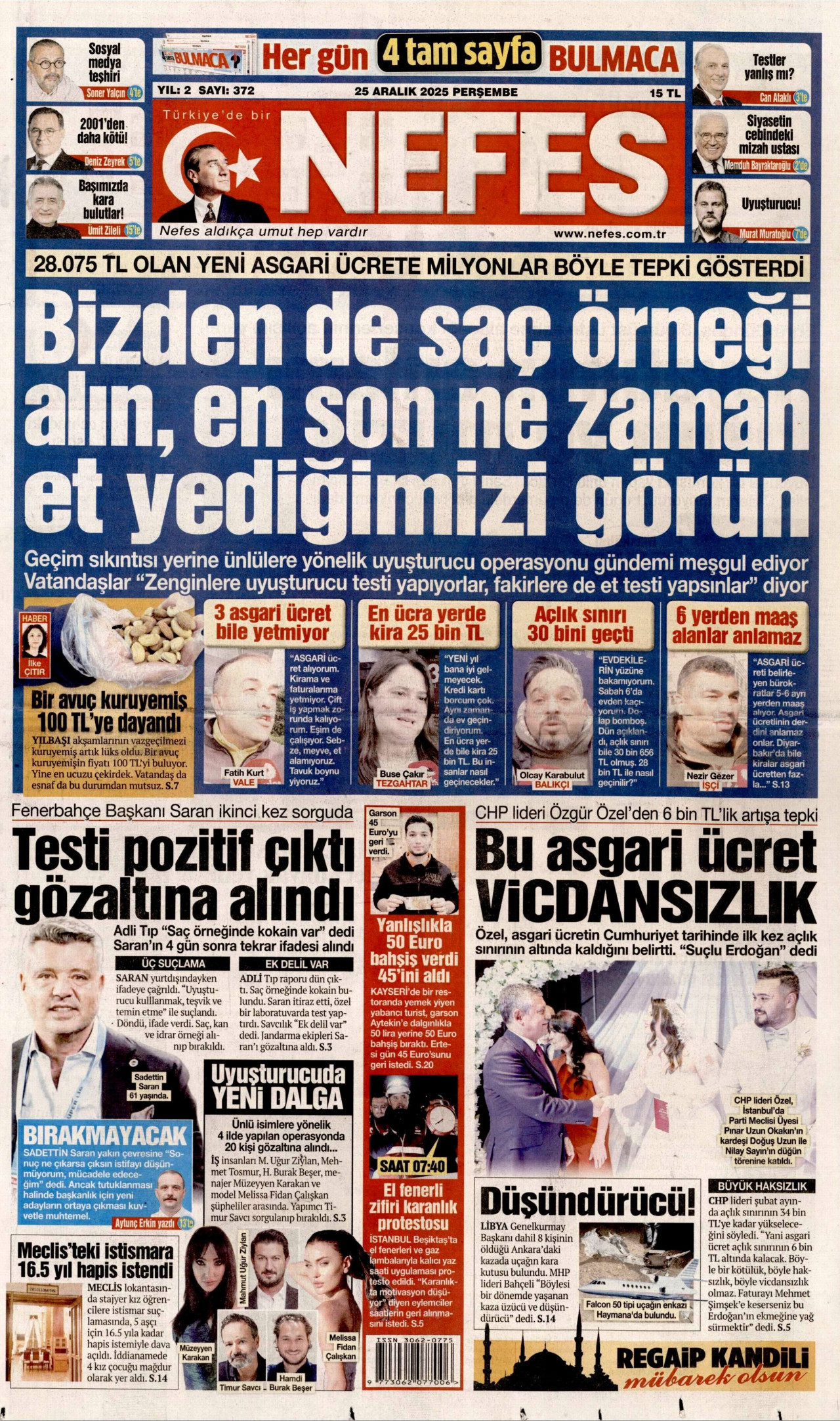 Gazeteler manşetine hangi haberleri taşıdı? İşte 25 Aralık Perşembe gazete manşetleri 4 Gazeteler manşetine hangi haberleri taşıdı? İşte 25 Aralık Perşembe gazete manşetleri