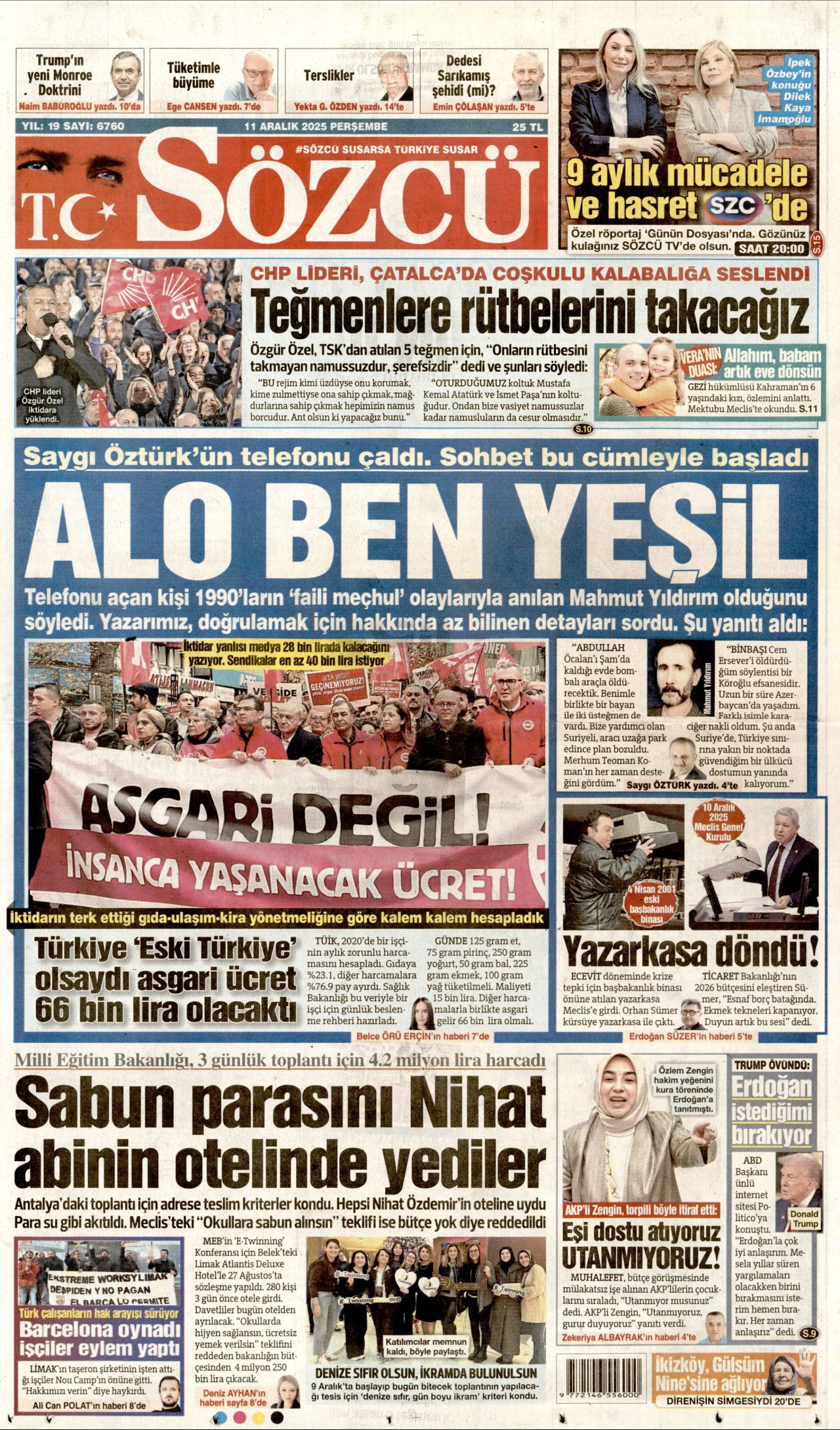 Gazeteler manşetine hangi haberleri taşıdı? İşte 11 Aralık Perşembe gazete manşetleri 4 Gazeteler manşetine hangi haberleri taşıdı? İşte 11 Aralık Perşembe gazete manşetleri