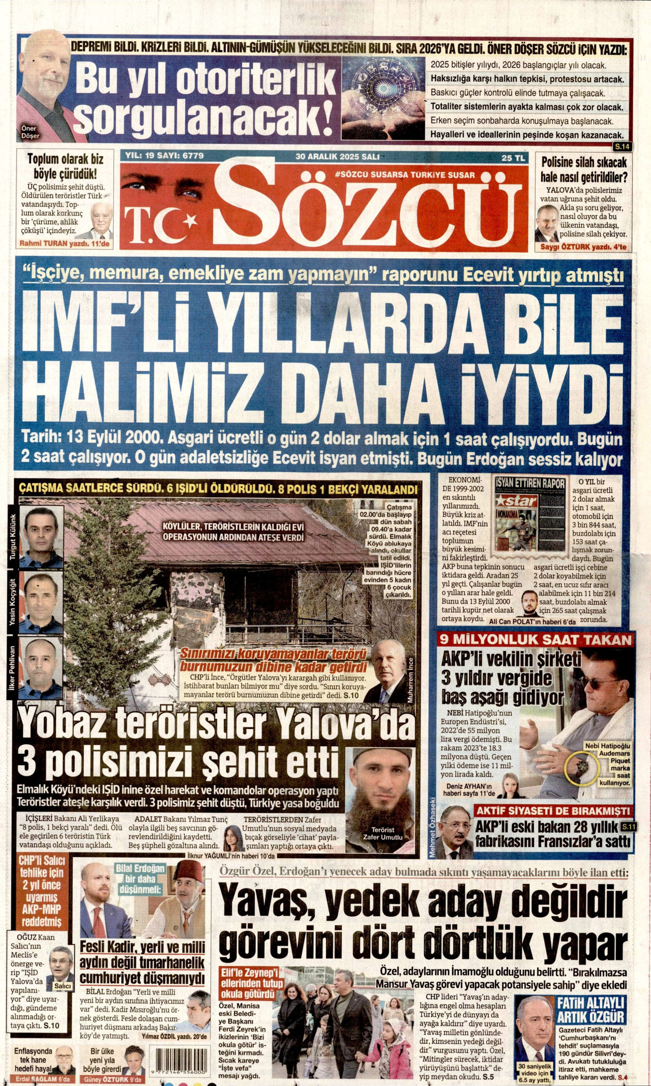 Gazeteler manşetine hangi haberleri taşıdı? İşte 30 Aralık Salı gazete manşetleri