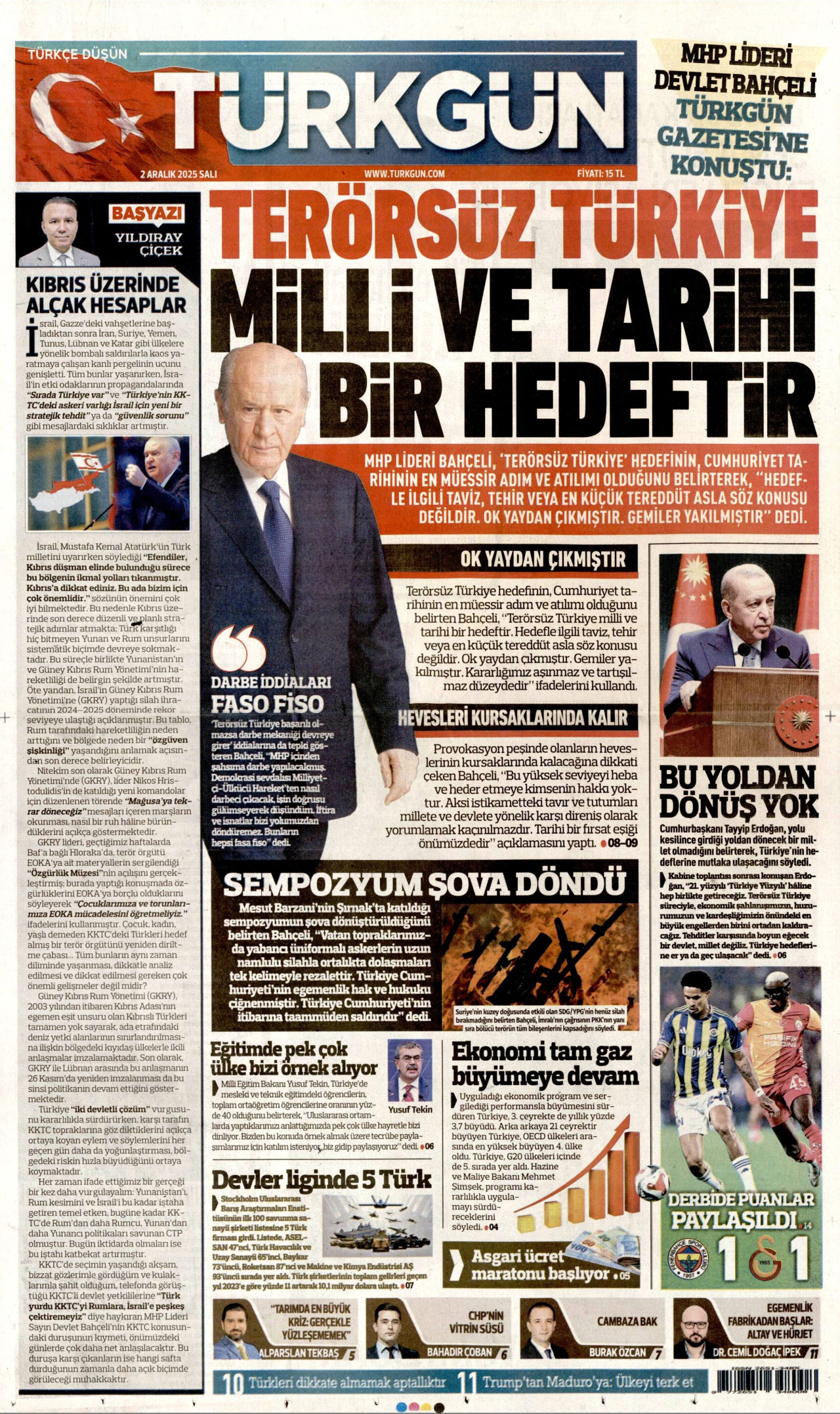 Gazeteler manşetine hangi haberleri taşıdı? İşte 2 Aralık Salı gazete manşetleri 7 Gazeteler manşetine hangi haberleri taşıdı? İşte 2 Aralık Salı gazete manşetleri
