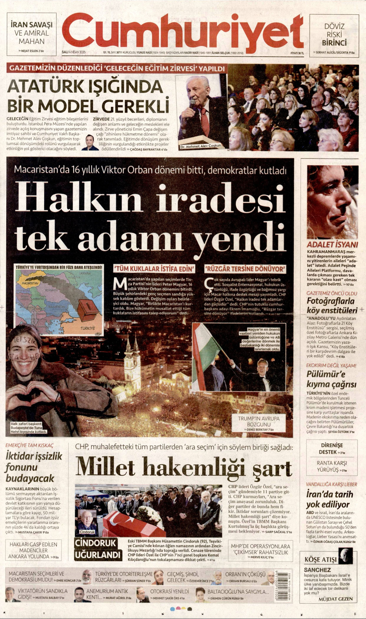 Gazeteler manşetine hangi haberleri taşıdı? İşte 14 Nisan Salı gazete manşetleri