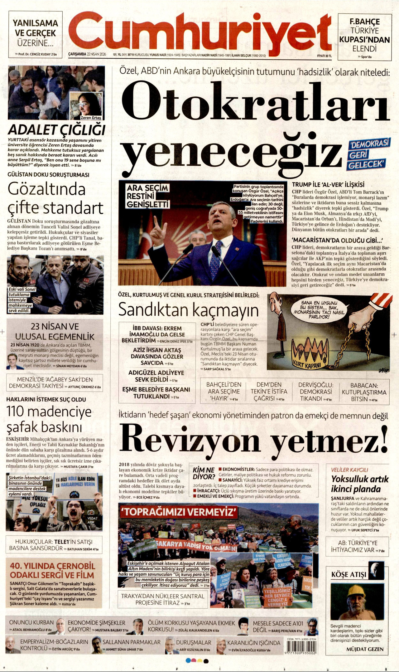 Gazeteler manşetine hangi haberleri taşıdı? İşte 22 Nisan Çarşamba gazete manşetleri