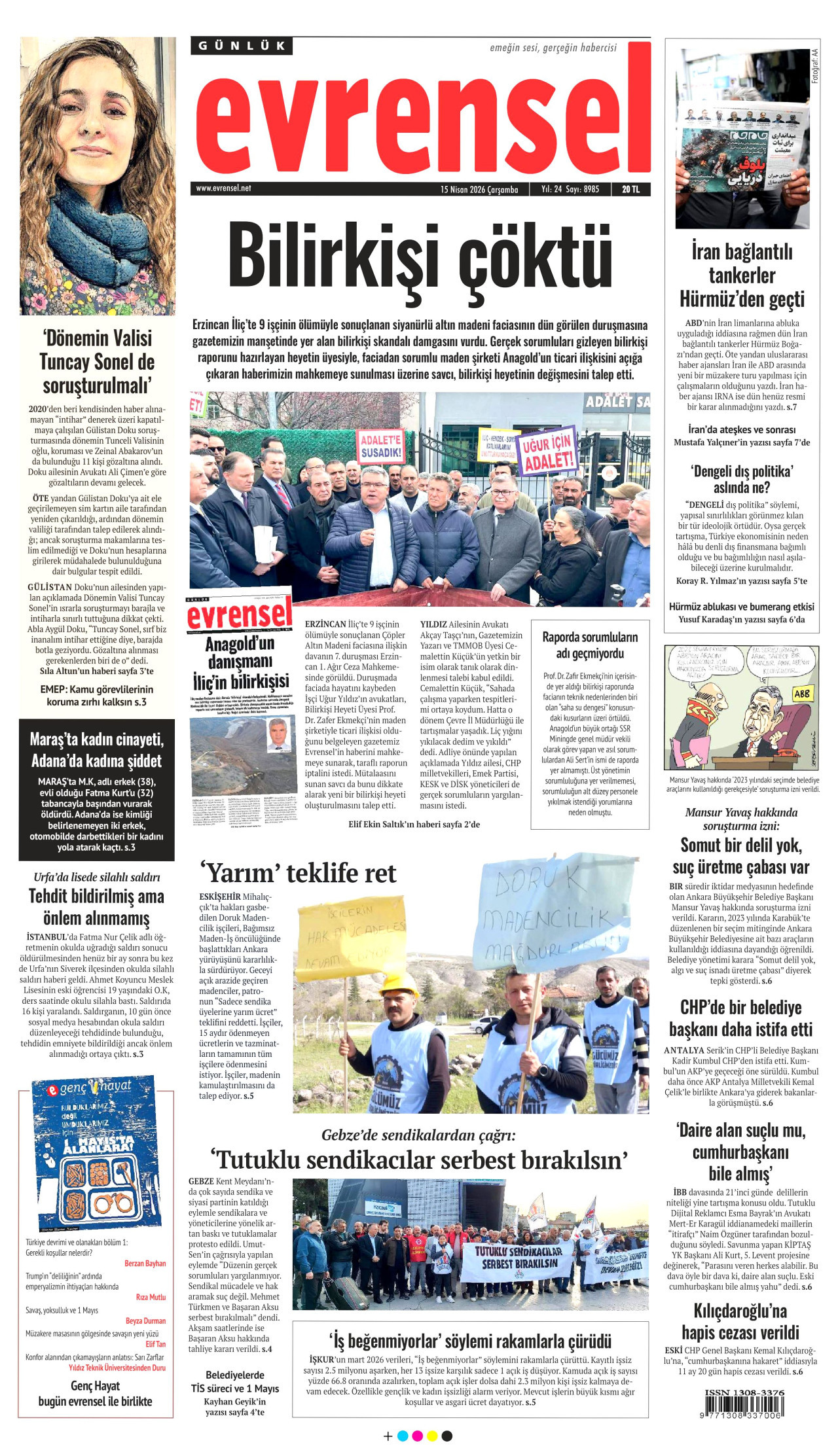 Gazeteler manşetine hangi haberleri taşıdı? İşte 15 Nisan Çarşamba gazete manşetleri