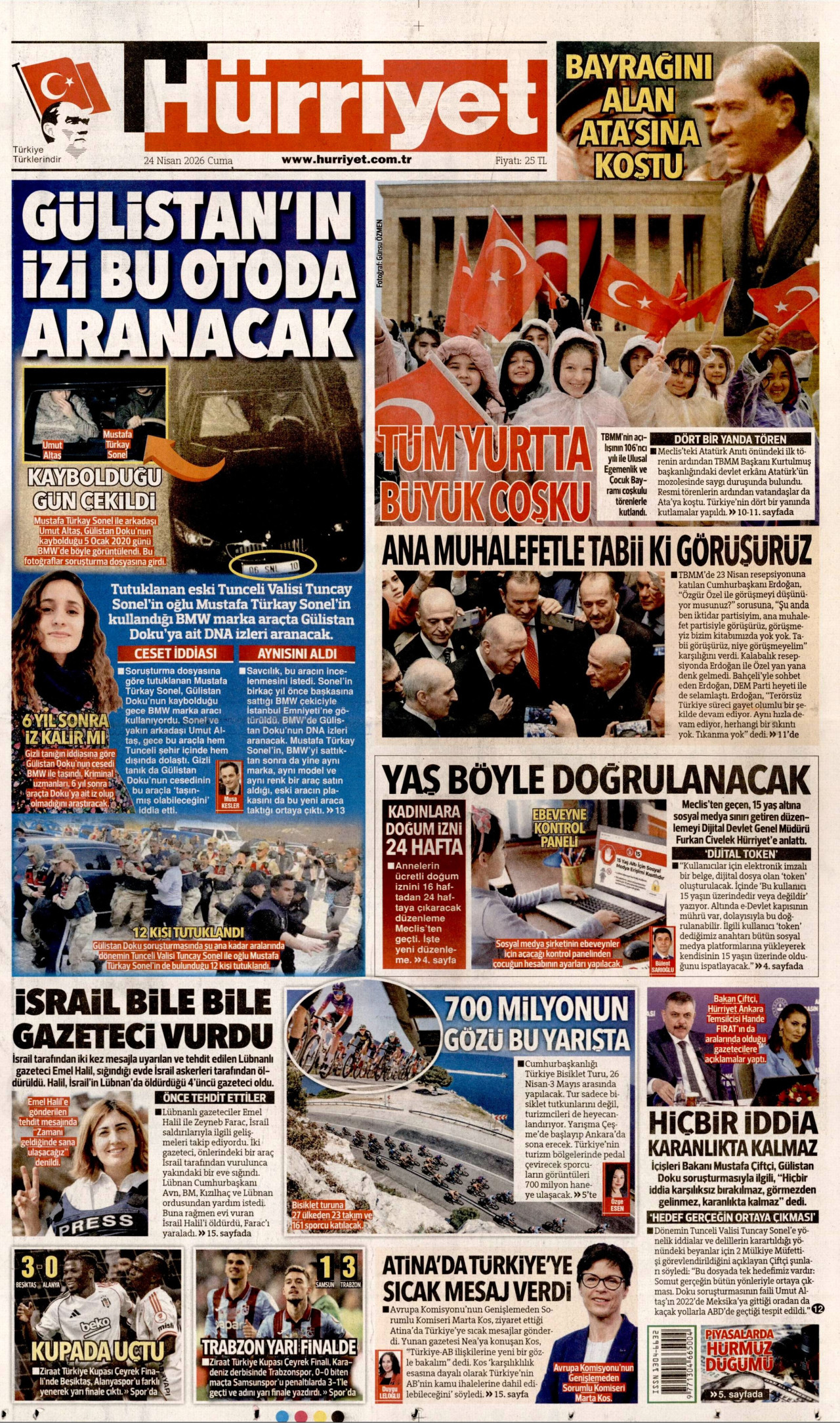 Gazeteler manşetine hangi haberleri taşıdı? İşte 24 Nisan Cuma gazete manşetleri