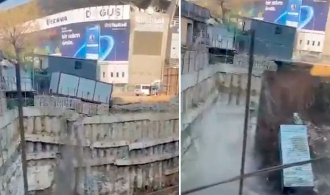 Fenerbahçe Şükrü Saracoğlu Stadı’nın karşısında bulunan inşaat alanında istinat duvarı