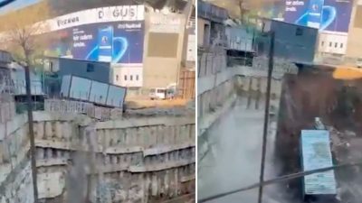 Fenerbahçe Şükrü Saracoğlu Stadı’nın karşısında bulunan inşaat alanında istinat duvarı