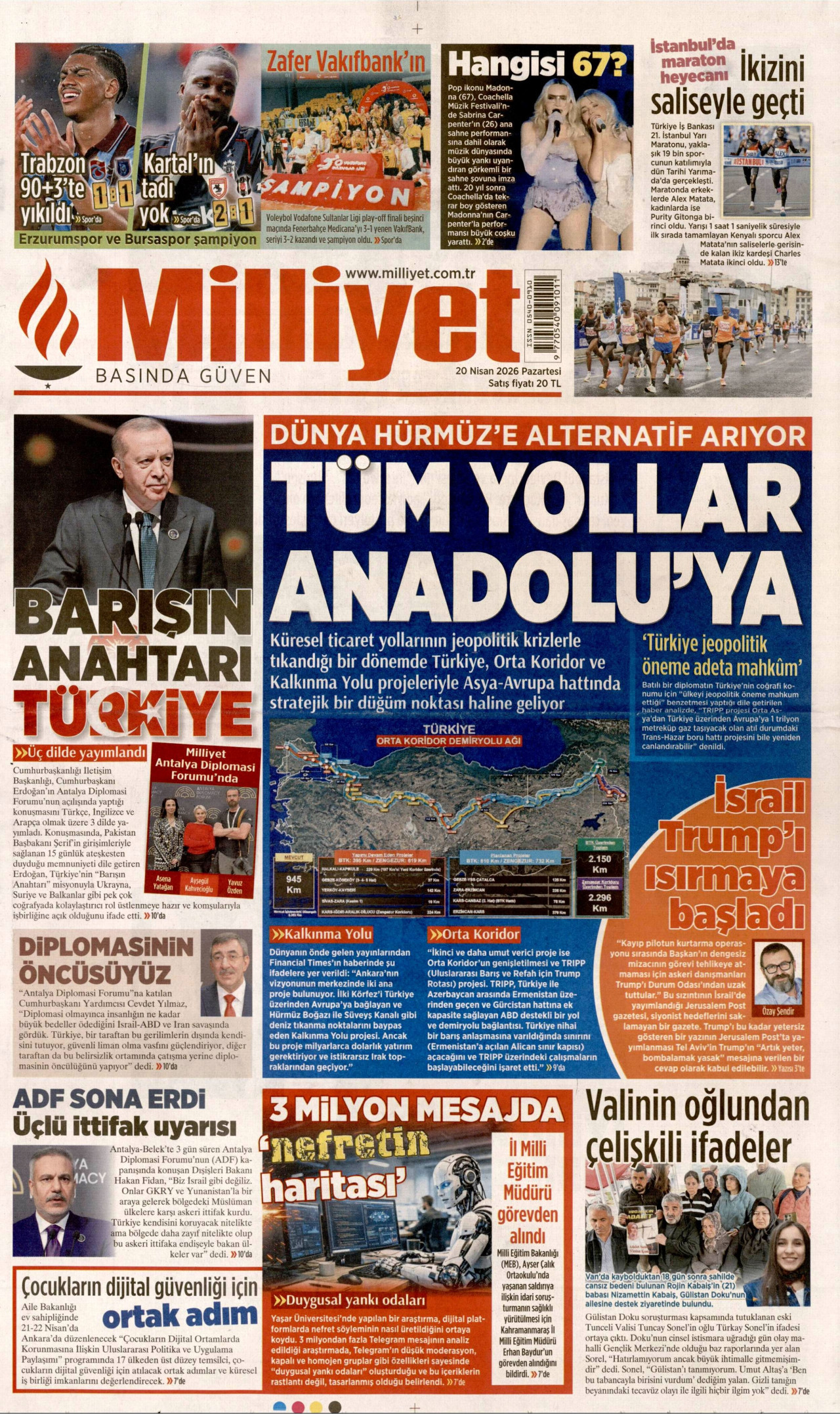 Gazeteler manşetine hangi haberleri taşıdı? İşte 20 Nisan Pazartesi gazete manşetleri