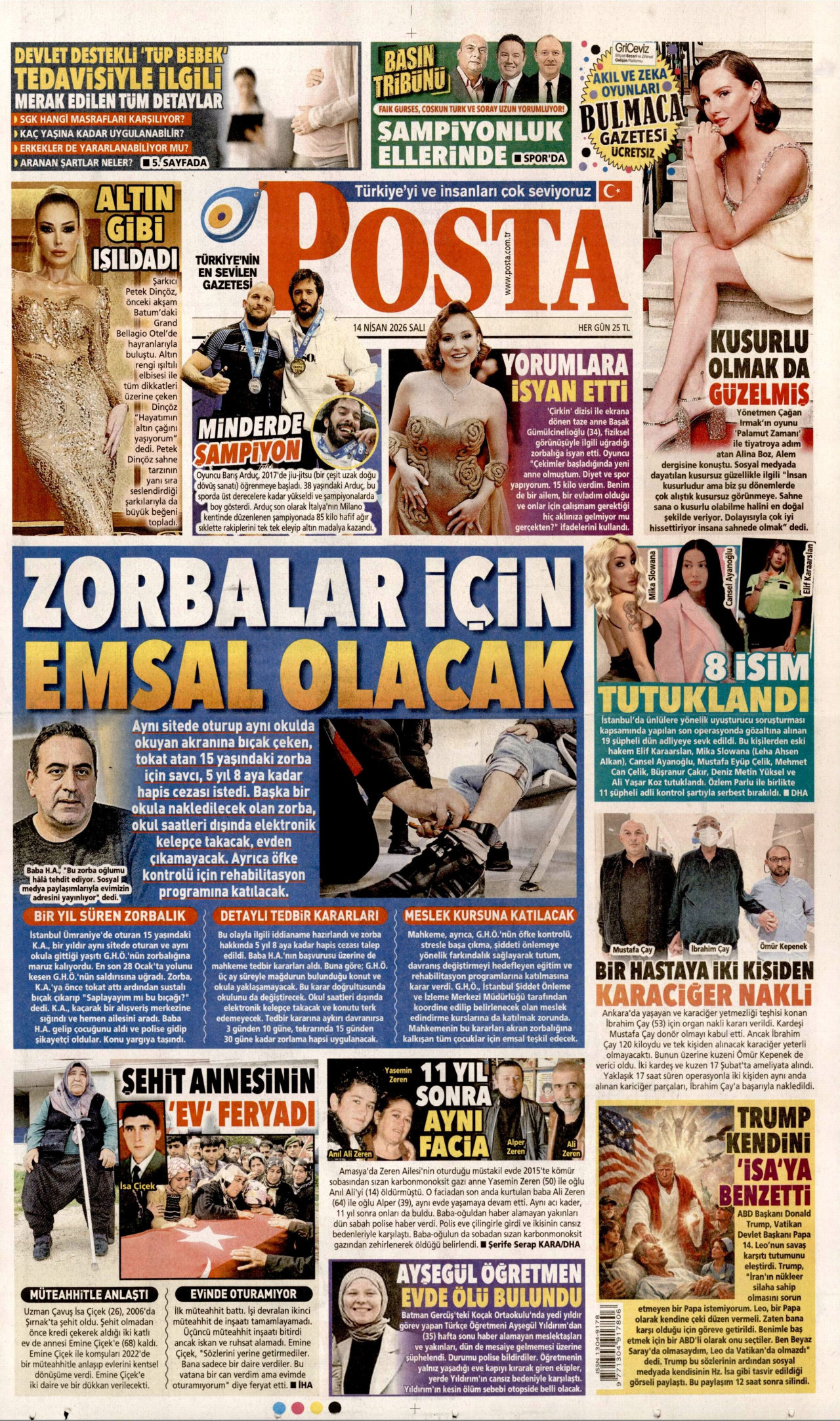 Gazeteler manşetine hangi haberleri taşıdı? İşte 14 Nisan Salı gazete manşetleri