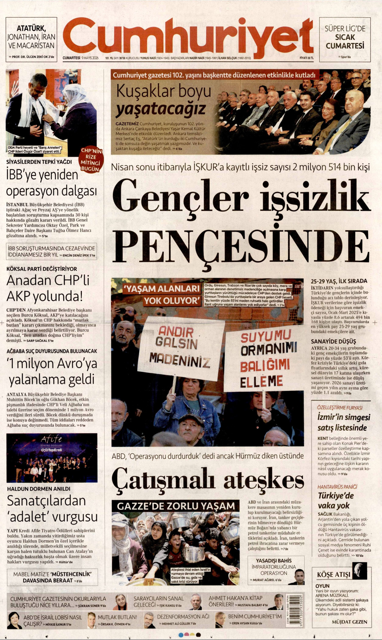 Gazeteler manşetine hangi haberleri taşıdı? İşte 9 Mayıs Cumartesi gazete manşetleri