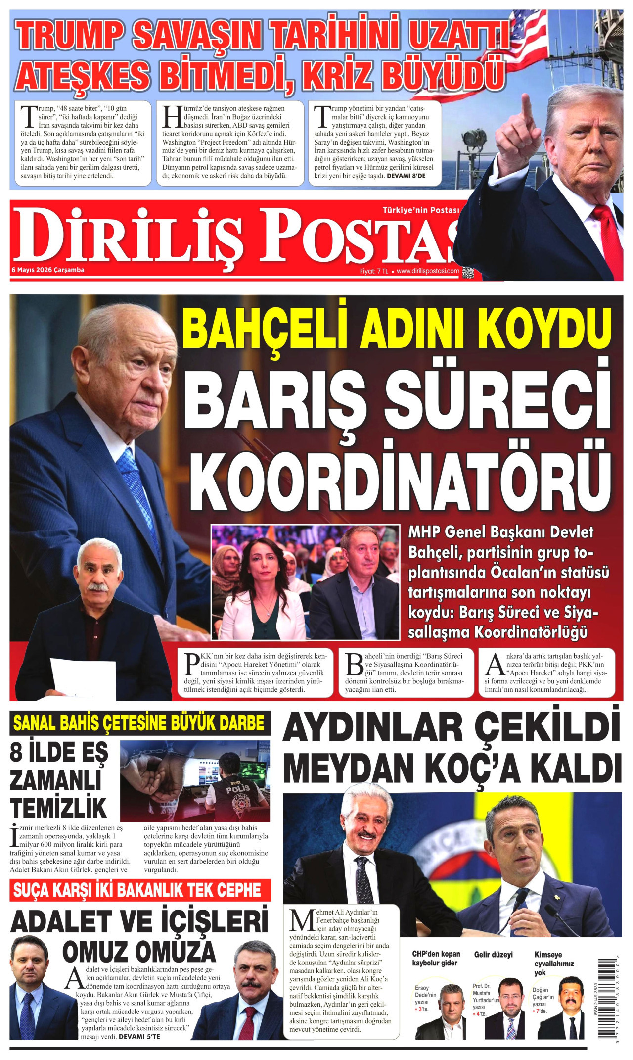 Gazeteler manşetine hangi haberleri taşıdı? İşte 6 Mayıs Çarşamba gazete manşetleri