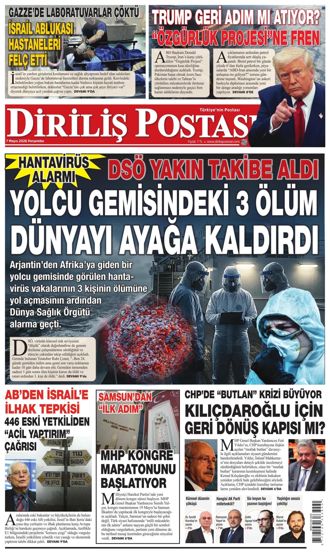 Gazeteler manşetine hangi haberleri taşıdı? İşte 7 Mayıs Perşembe gazete manşetleri