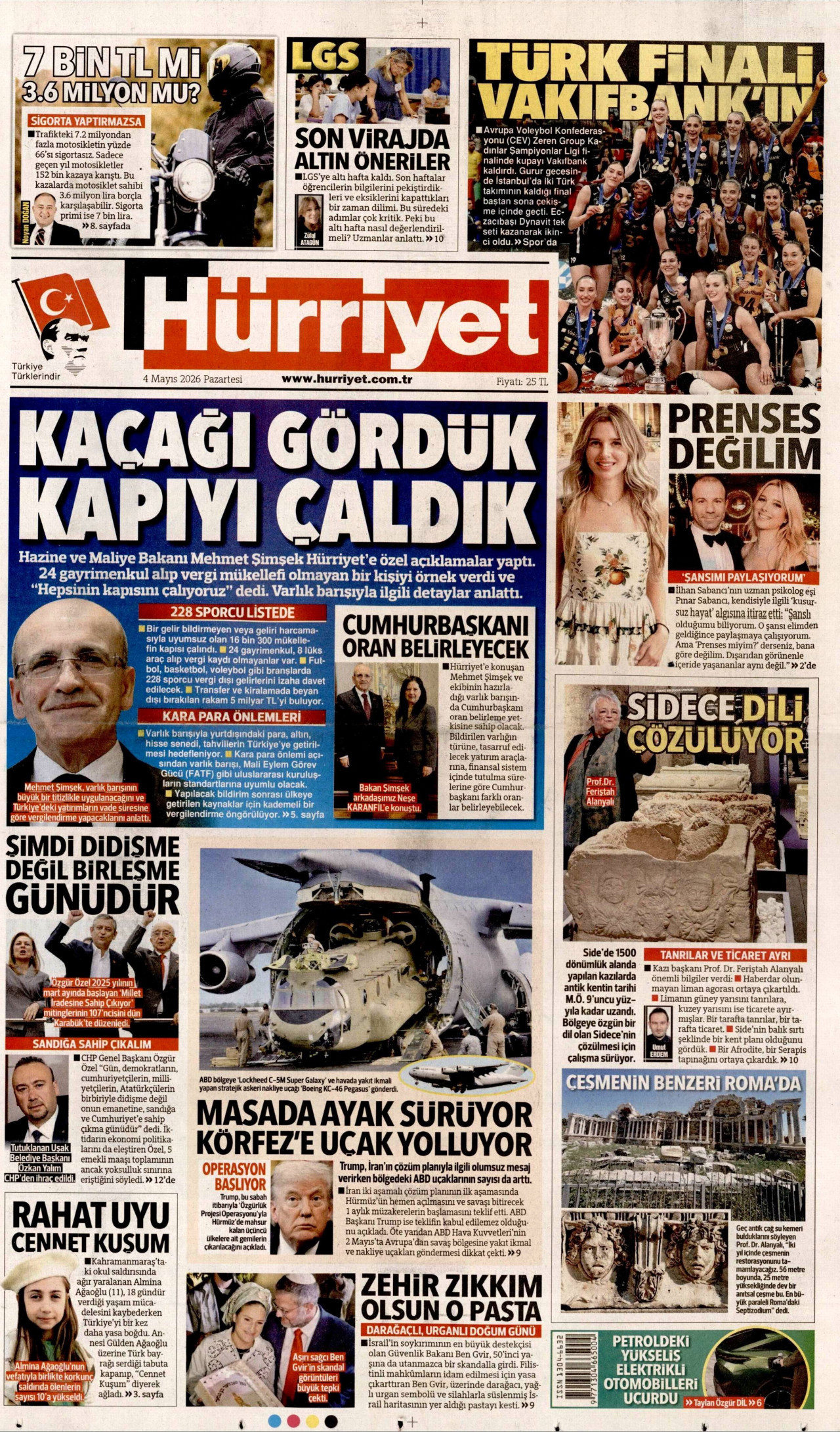 Gazeteler manşetine hangi haberleri taşıdı? İşte 4 Mayıs Pazartesi gazete manşetleri 2 Gazeteler manşetine hangi haberleri taşıdı? İşte 4 Mayıs Pazartesi gazete manşetleri
